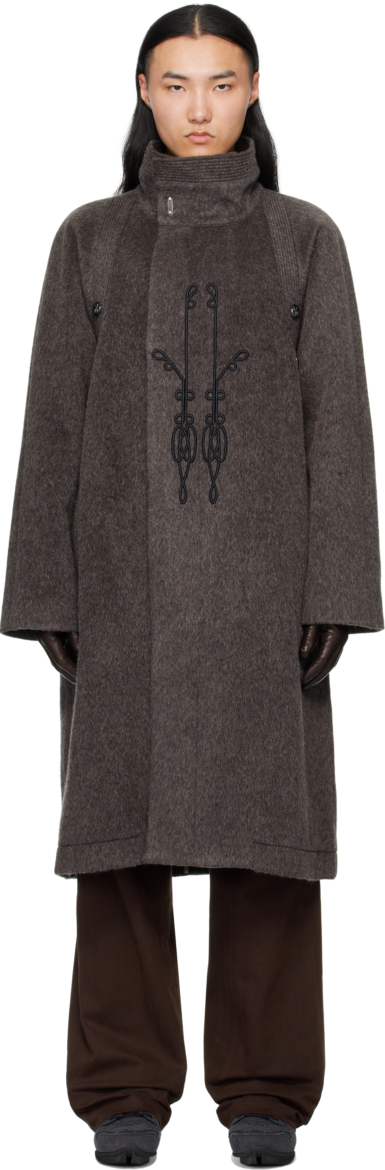 Kiko Kostadinov Gray Kormos Military Coat In Gray
