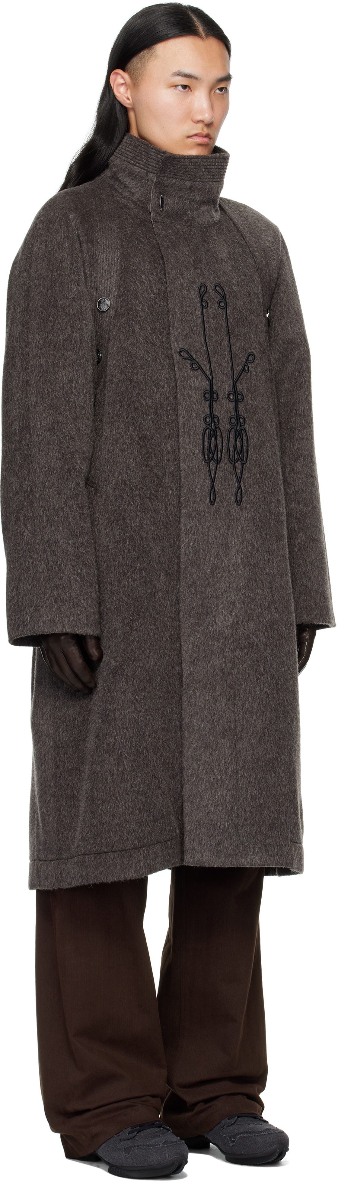 Kiko Kostadinov Gray Kormos Military Coat In Gray