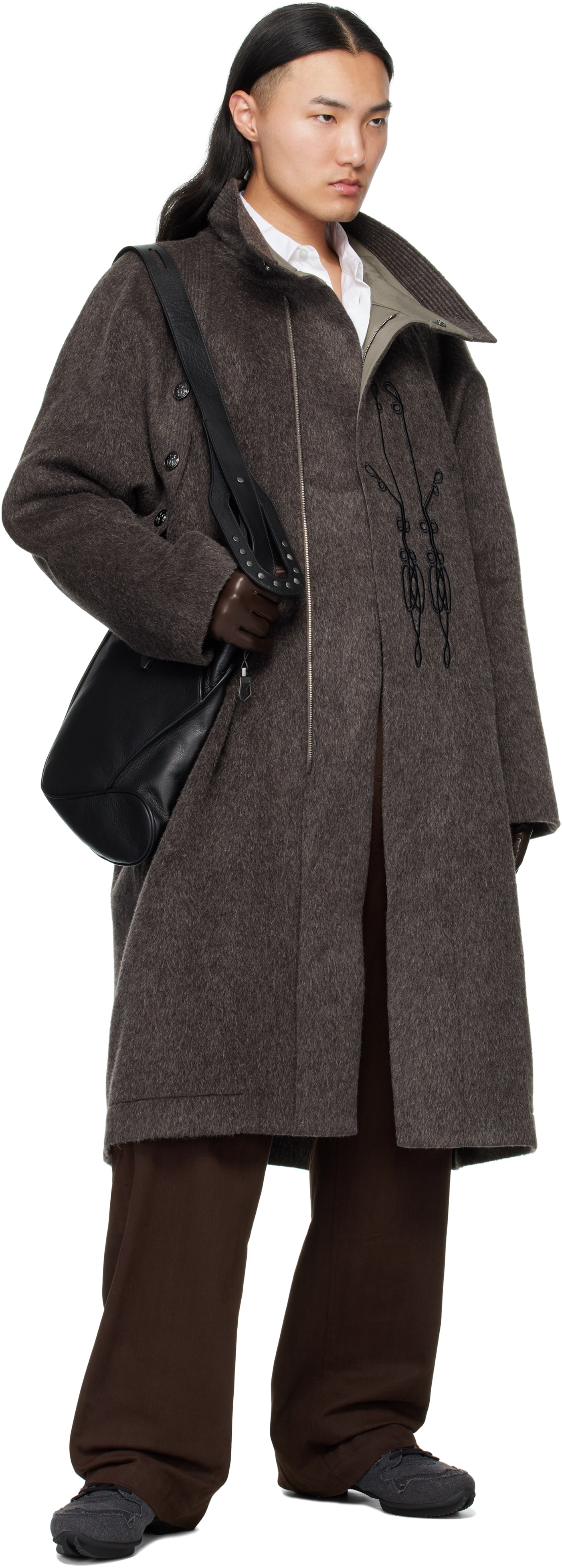 Kiko Kostadinov Gray Kormos Military Coat In Gray