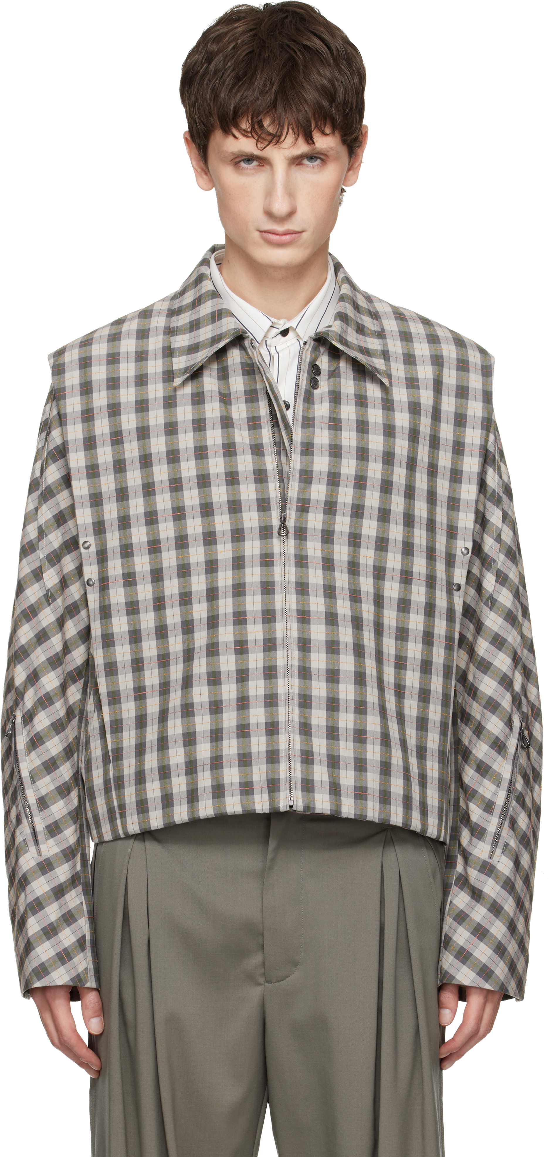 Gray Irimias Bomber Jacket by Kiko Kostadinov on Sale