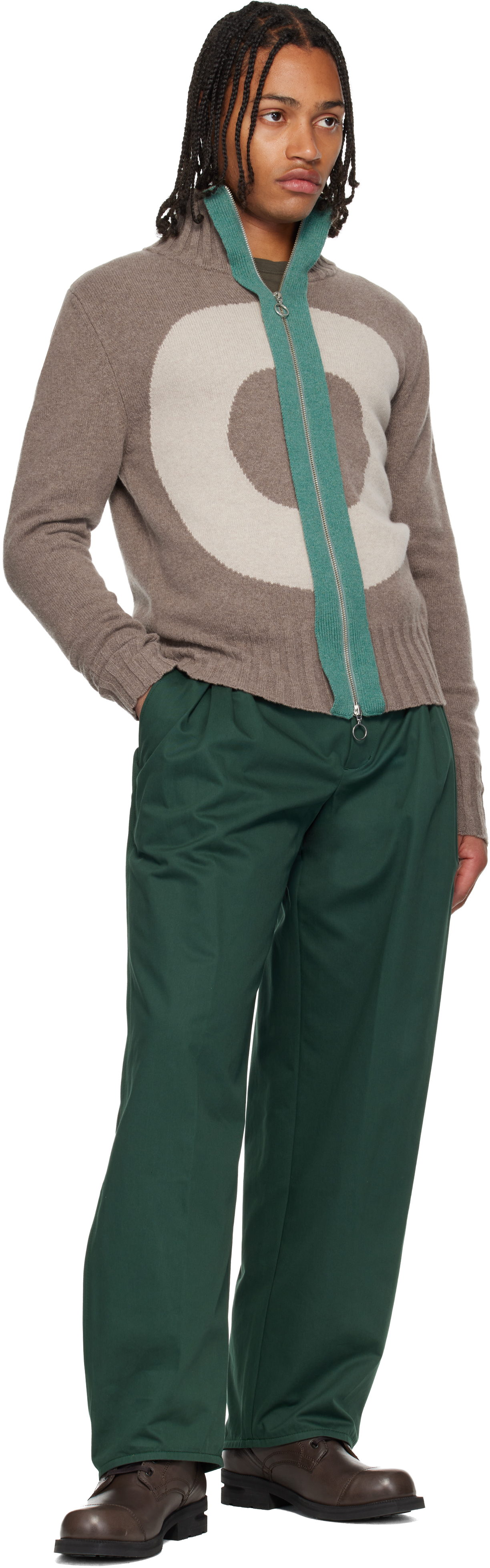 Kiko Kostadinov Green Halics Trousers In Green