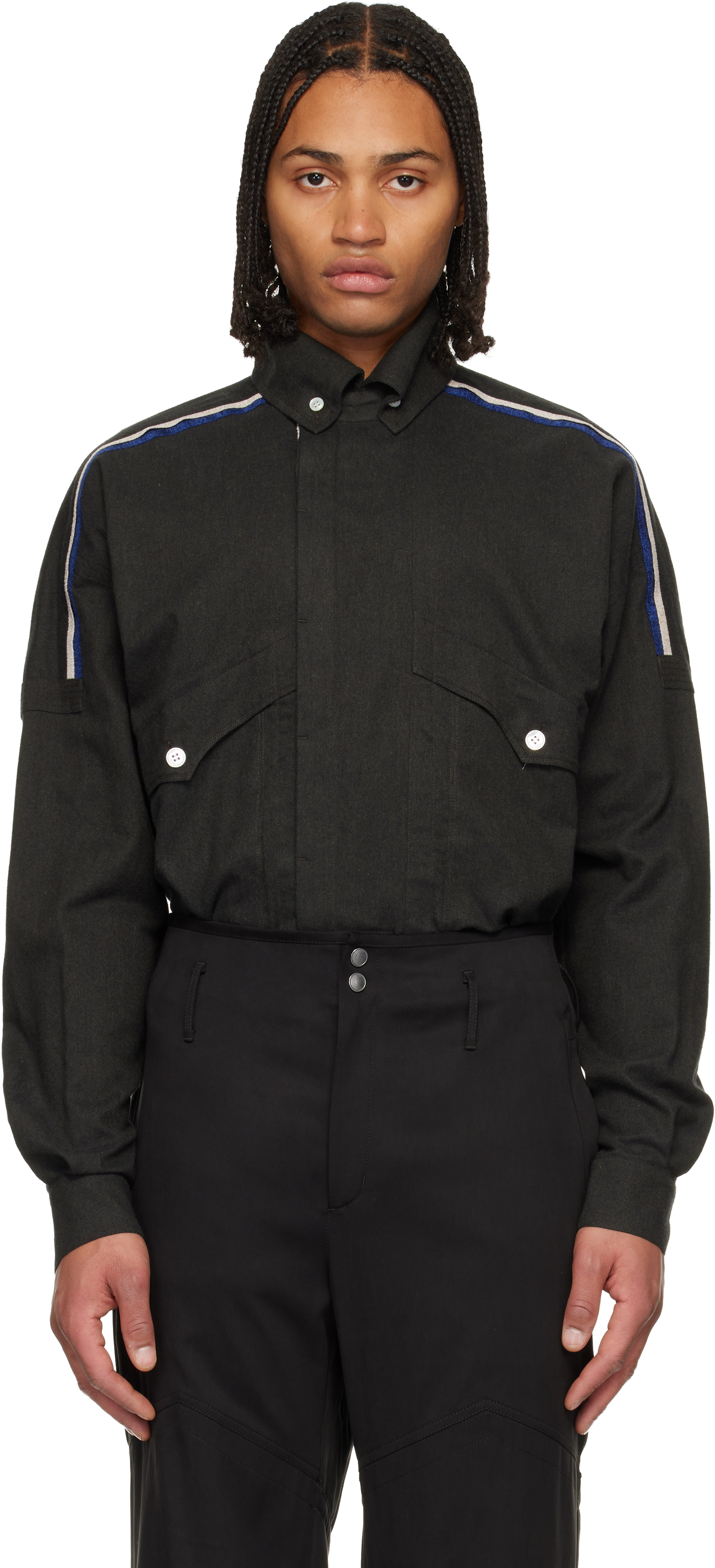 Kiko Kostadinov Green Vig Shirt In Black