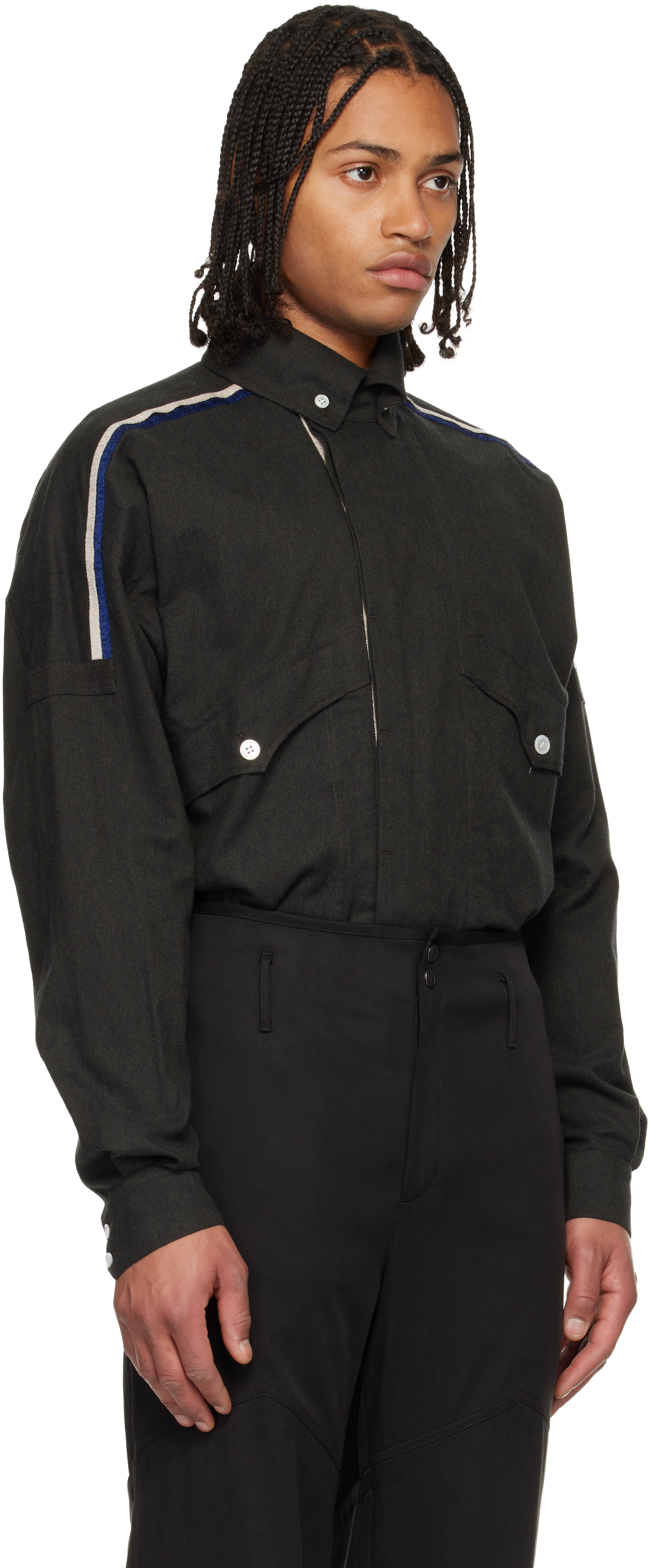 Kiko Kostadinov Green Vig Shirt In Black