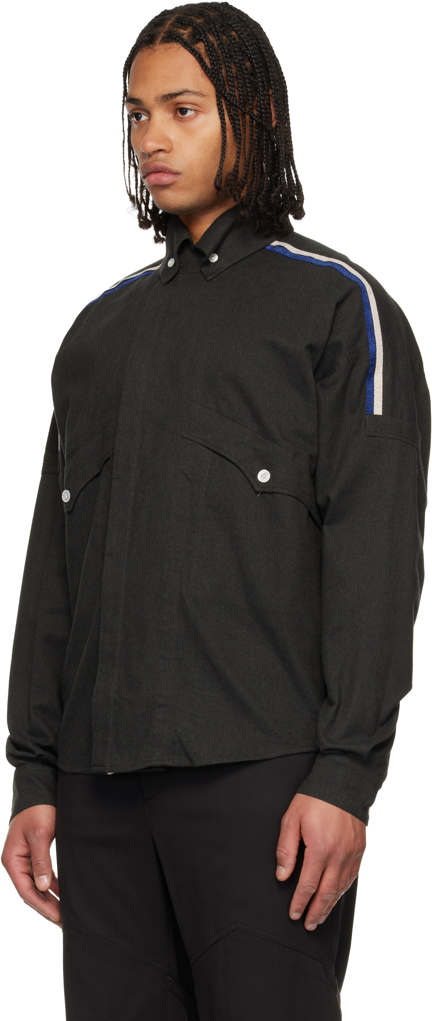 Kiko Kostadinov Green Vig Shirt In Black