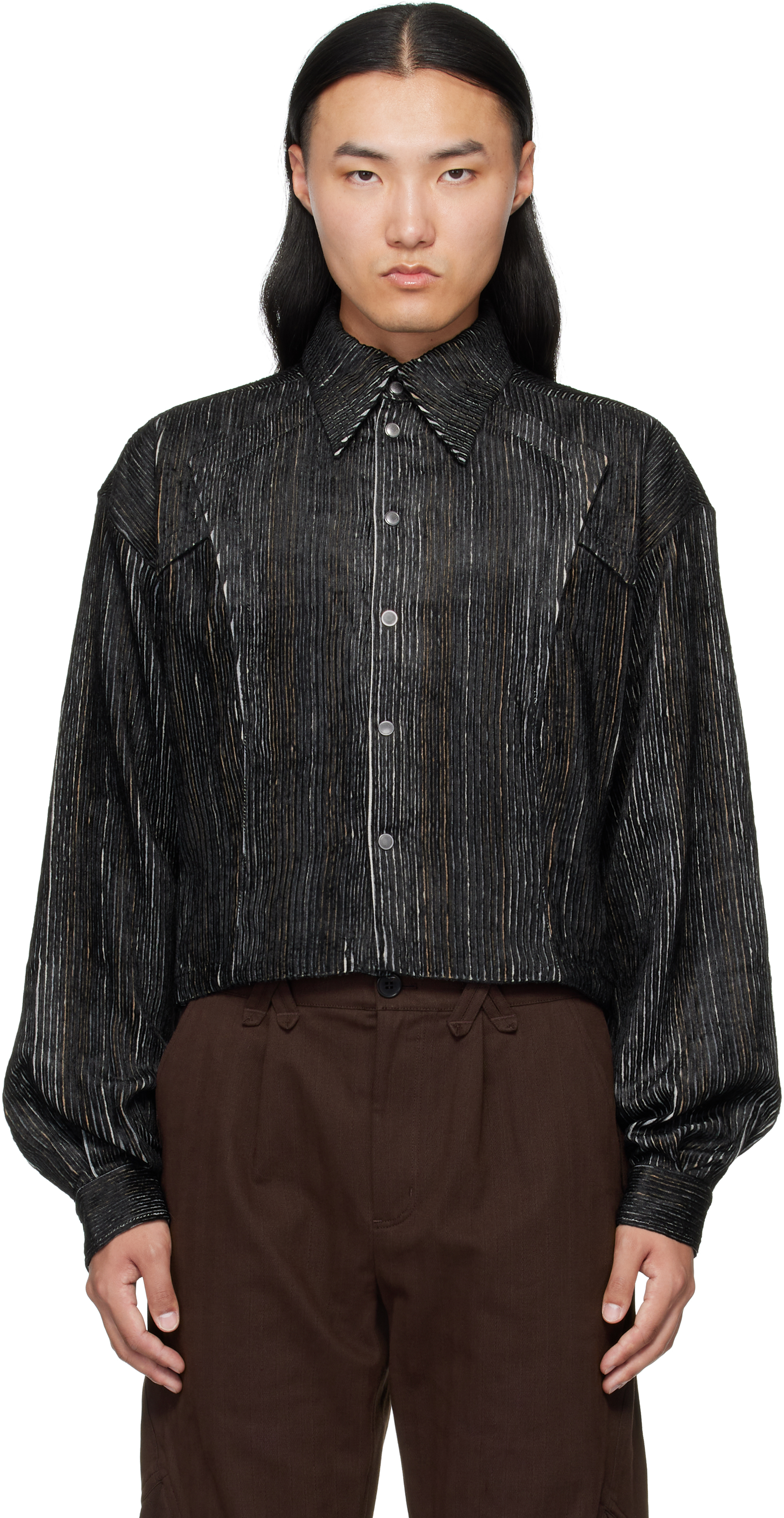 Kiko Kostadinov Black & Brown Kraner Shirt | Smart Closet