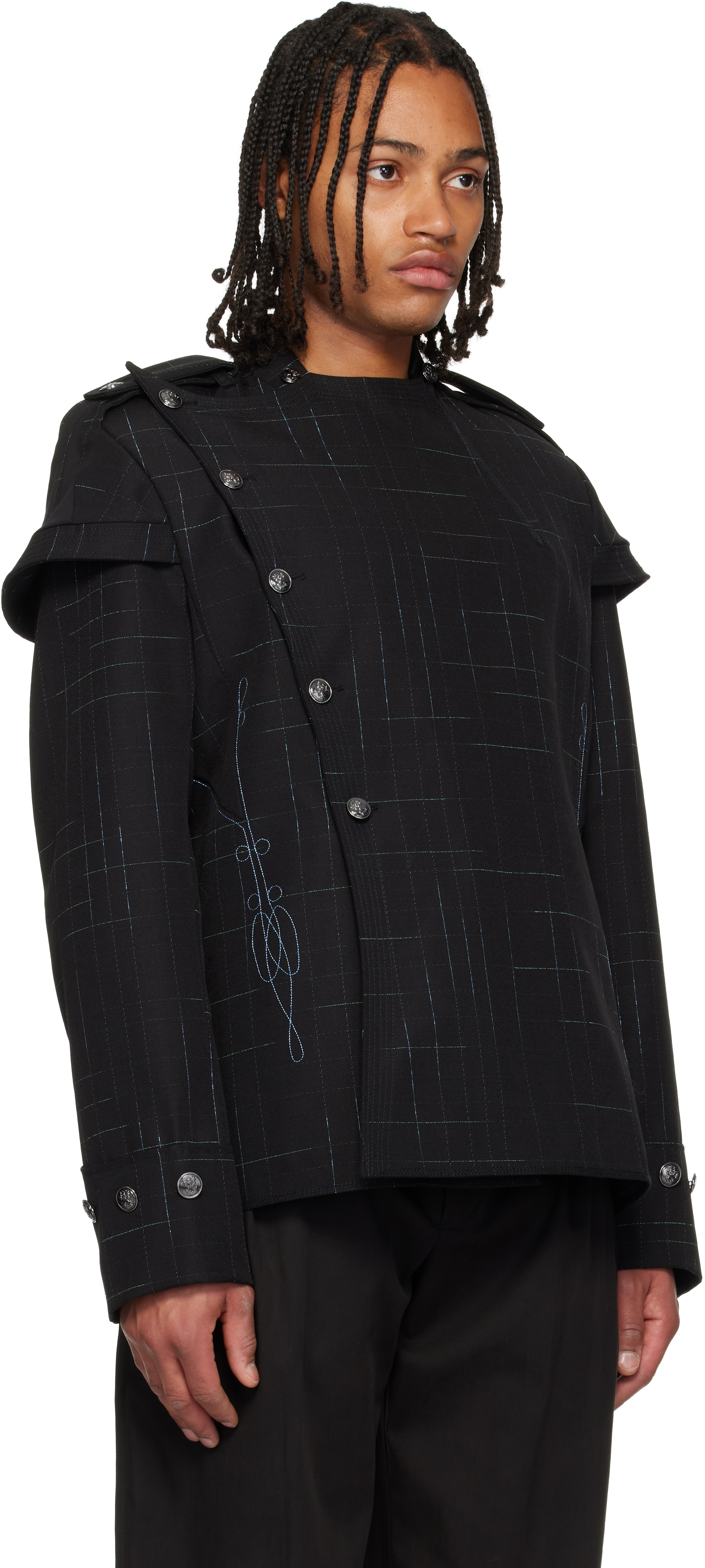 Kiko Kostadinov Black Kormos Military Blazer In Black