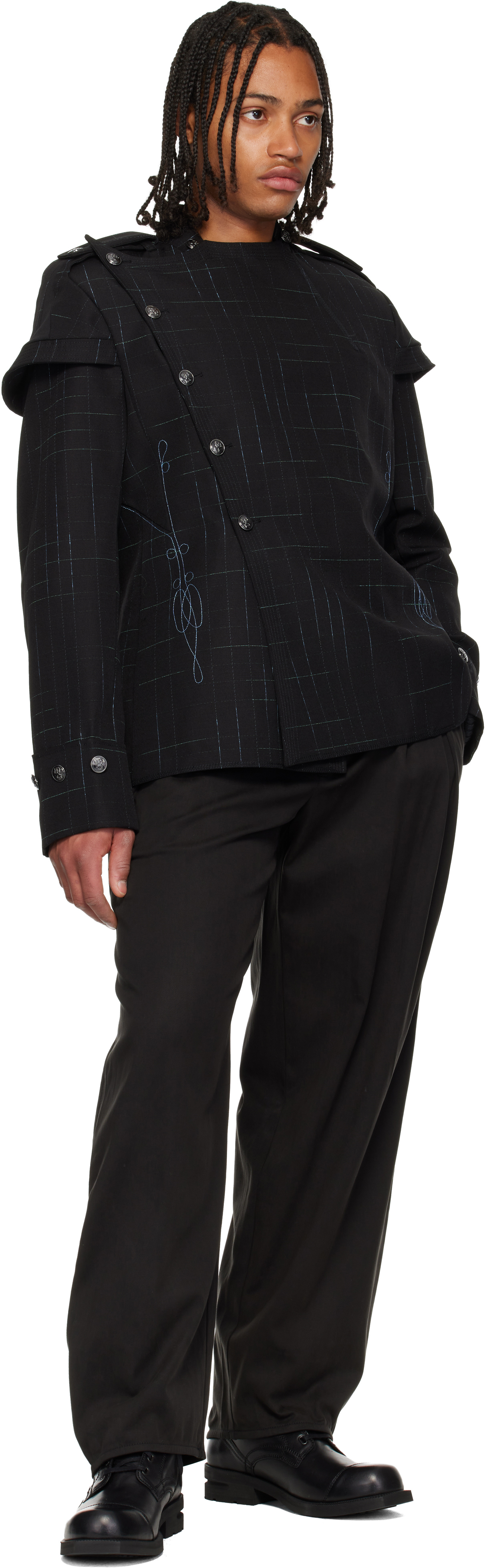 Kiko Kostadinov Black Kormos Military Blazer In Black