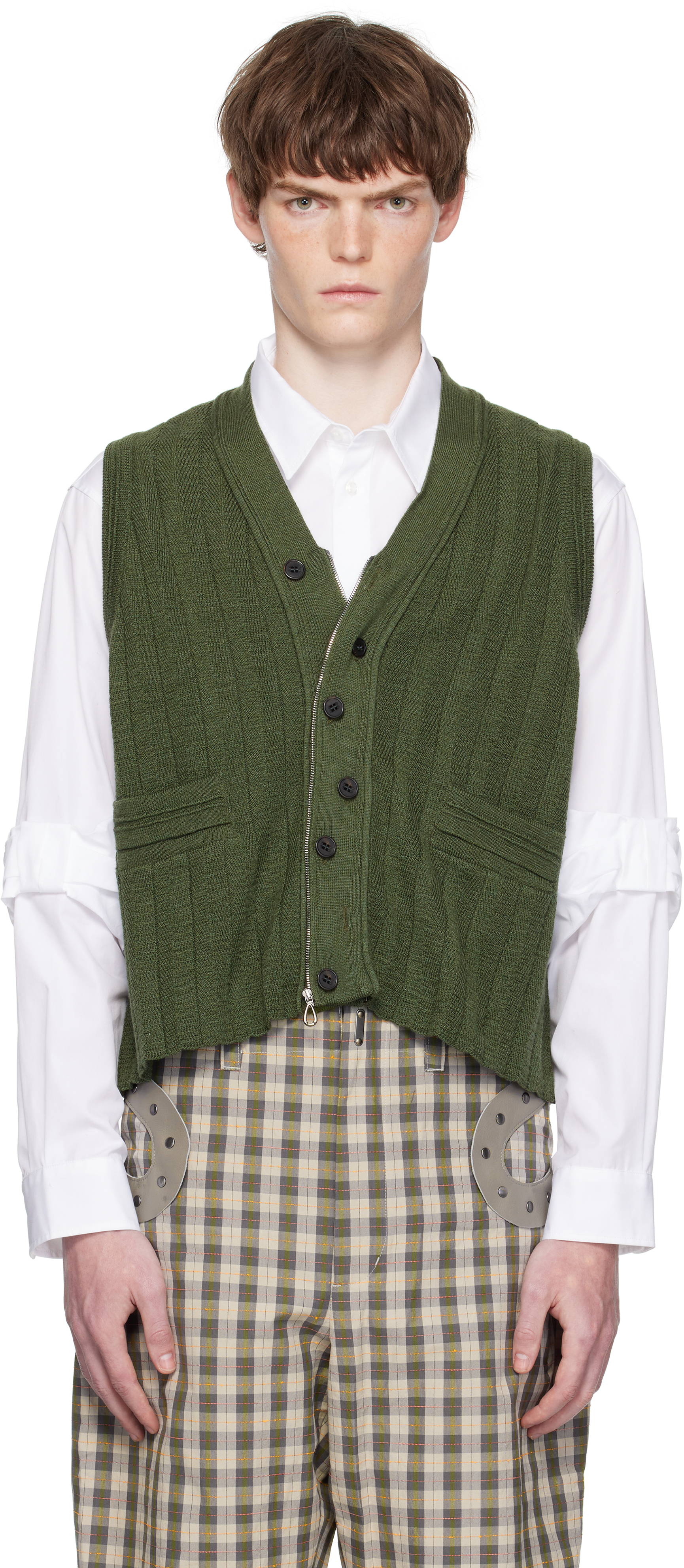 Kiko Kostadinov Green Fitz Knit Vest In Green