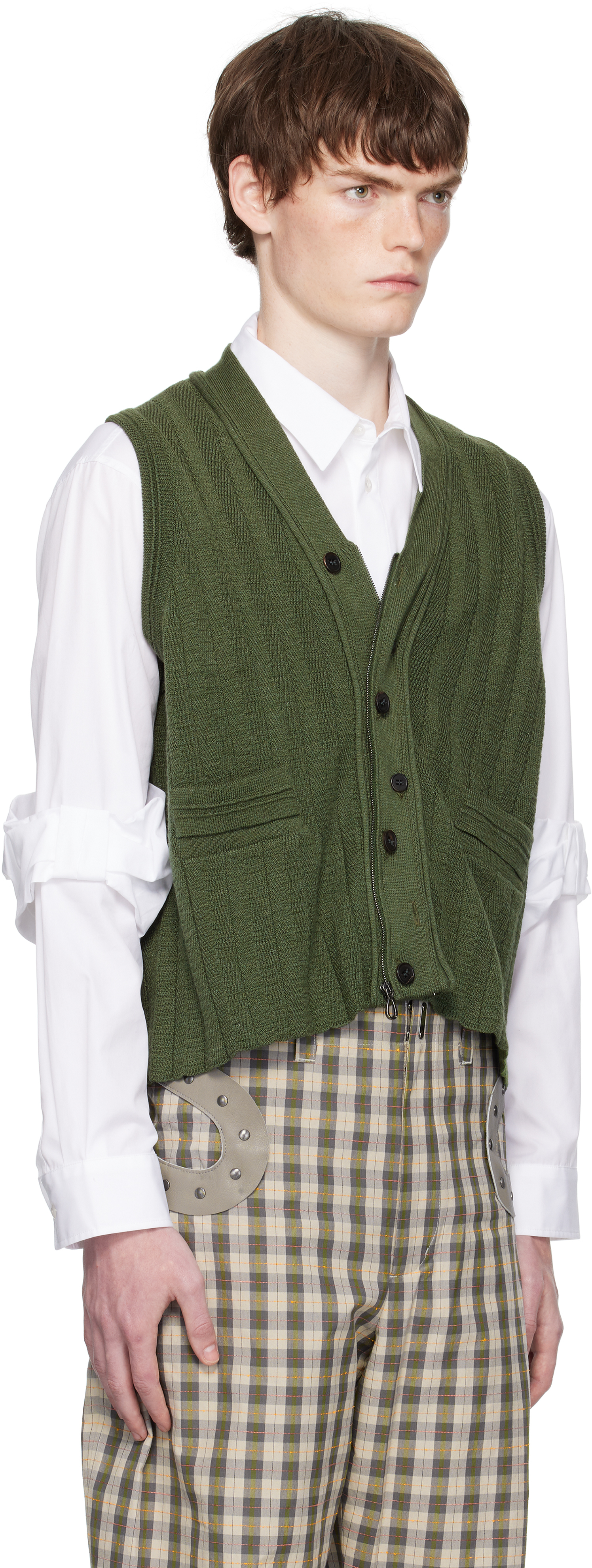 Kiko Kostadinov Green Fitz Knit Vest In Green