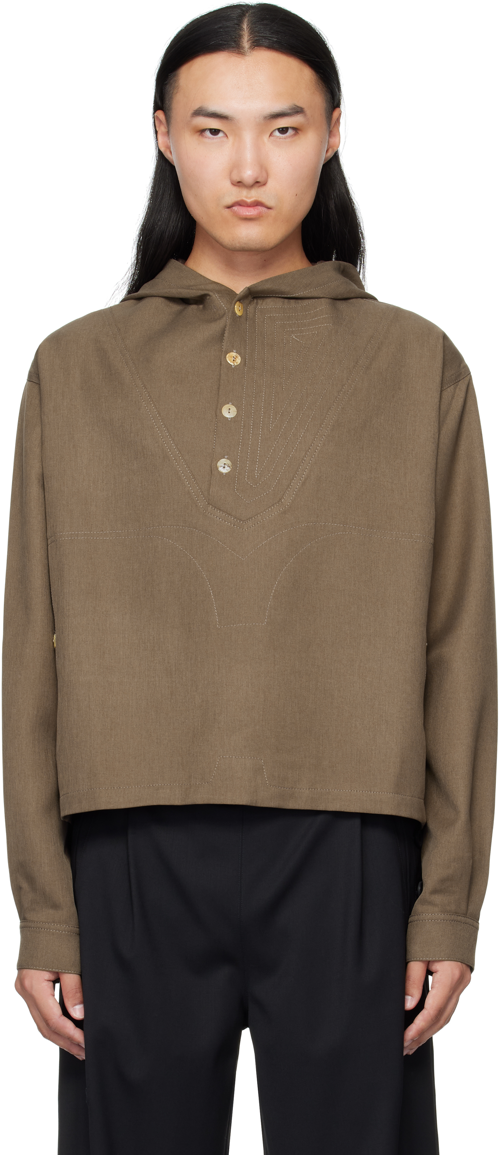 Kiko Kostadinov: Brown Slatina Hoodie | SSENSE