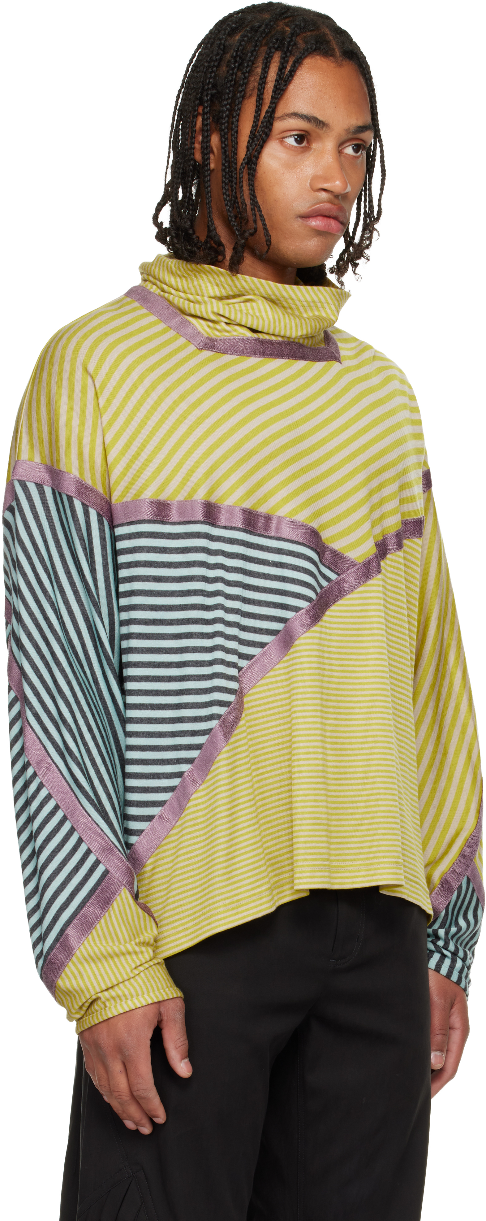 Kiko Kostadinov Yellow & Gray Raday Short Jersey Top In Yellow