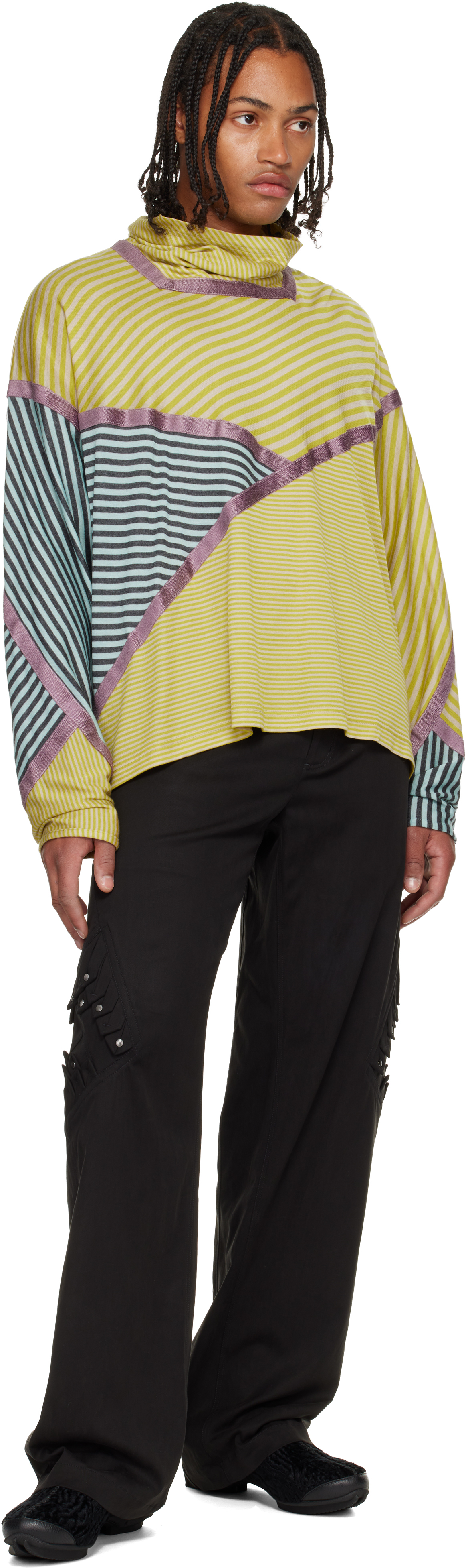 Kiko Kostadinov Yellow & Gray Raday Short Jersey Top In Yellow