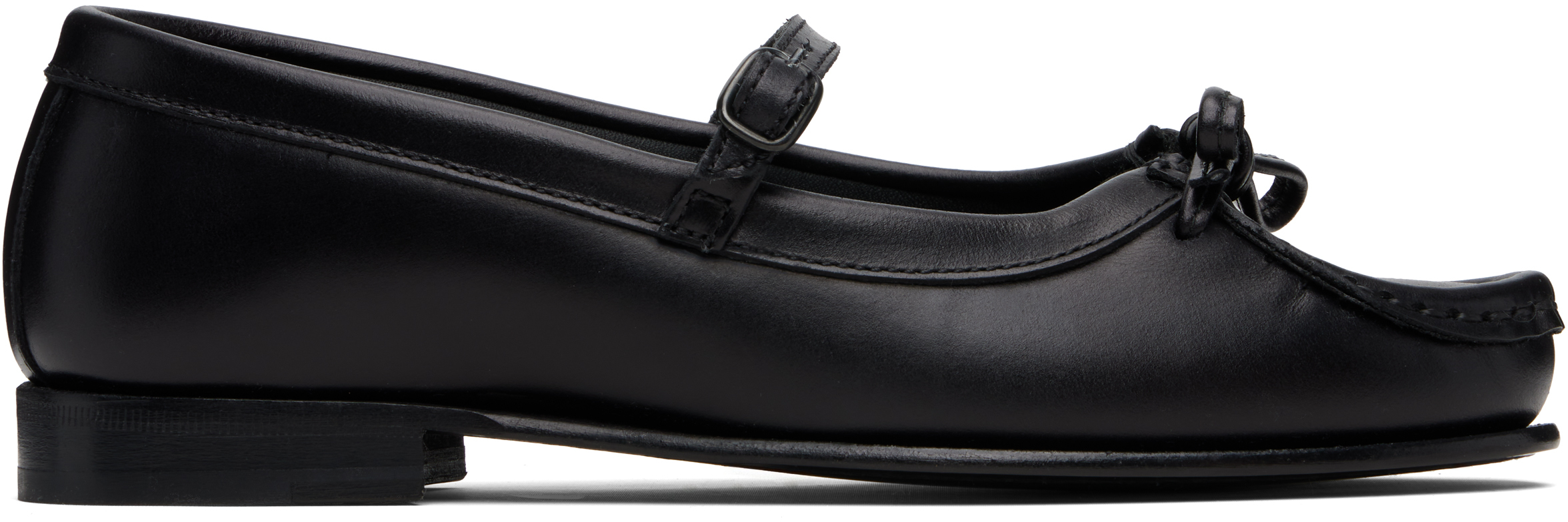 Hereu Black Roses Flats In Black
