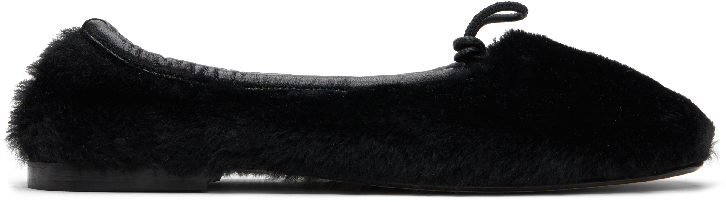 Black Puntera Shearling Ballerina Flats