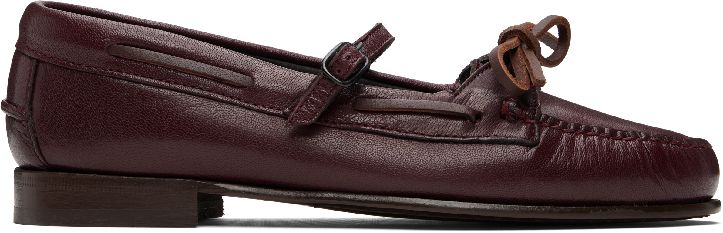 Burgundy Lorea Supple Shiny Loafers