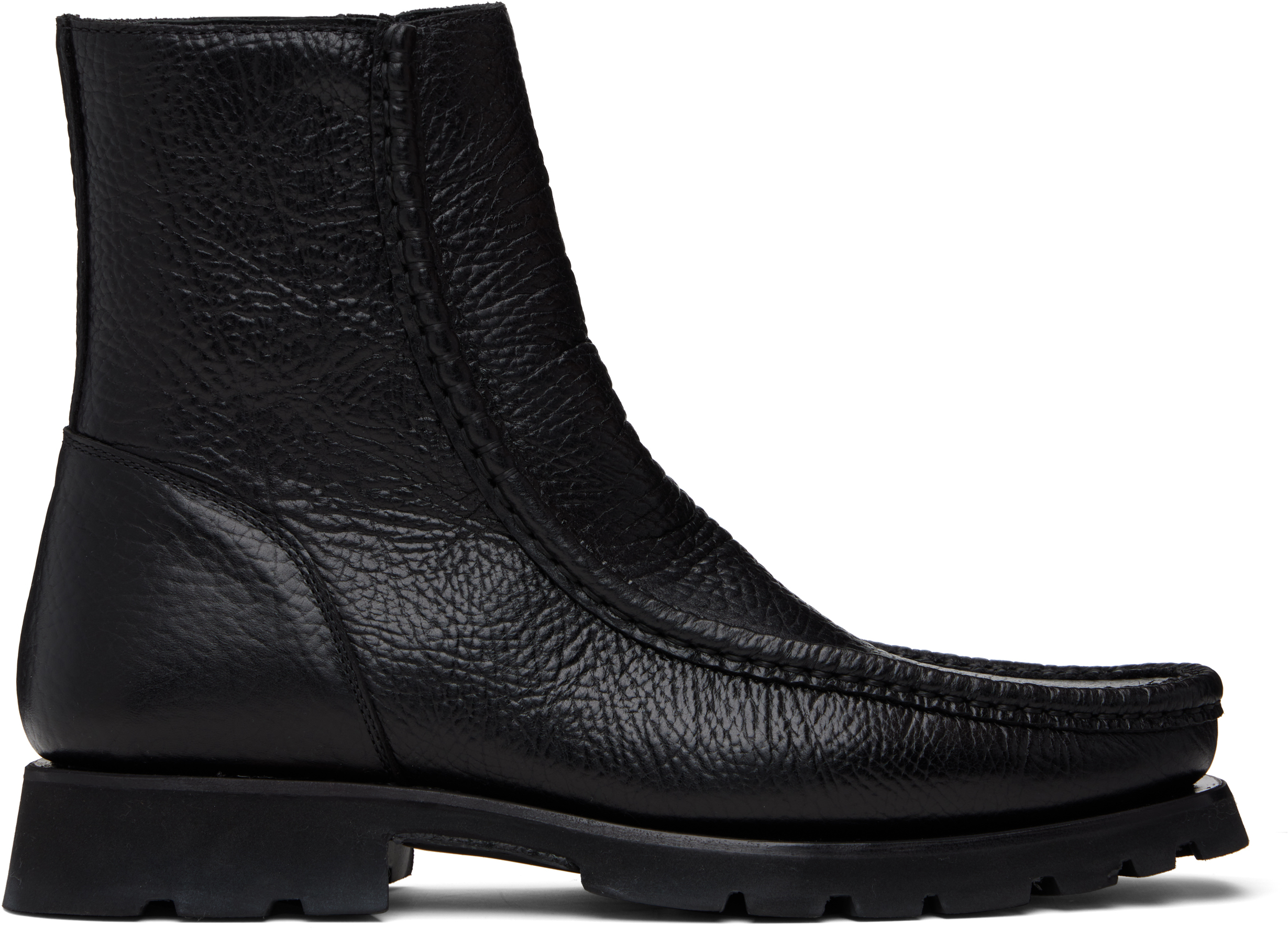 Hereu Black Riera Sport Grainy Boots In Black