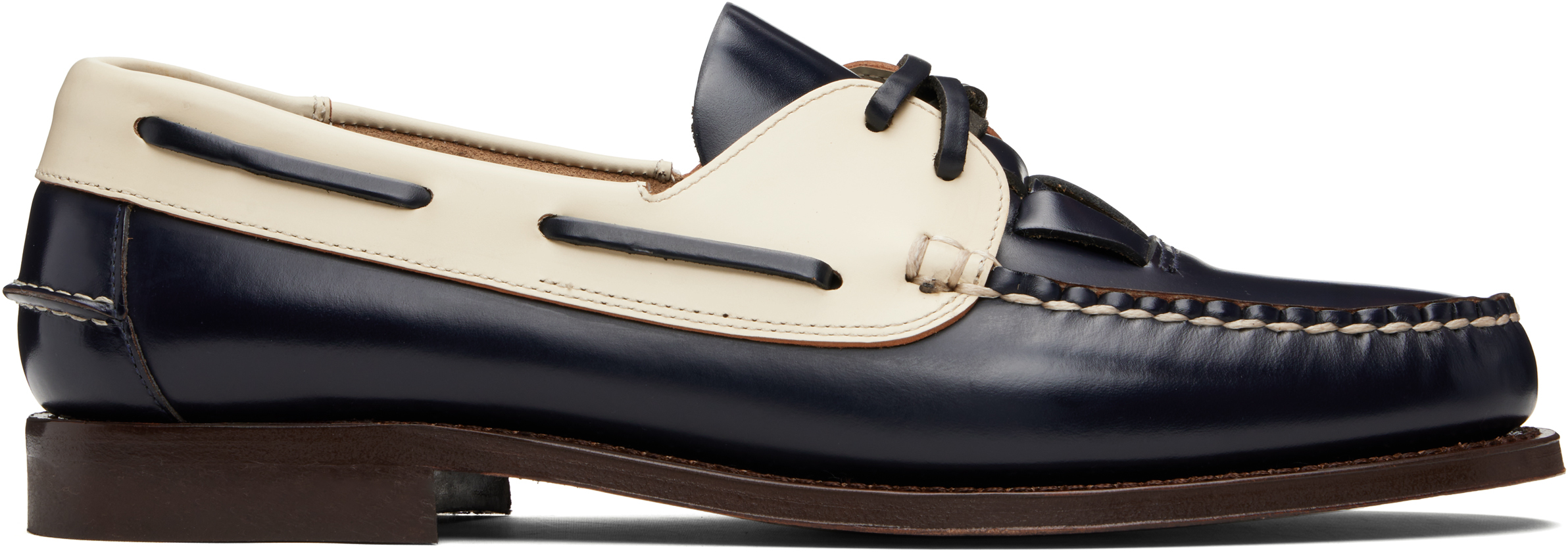 Navy & Off-White Saler Bicolor Loafers