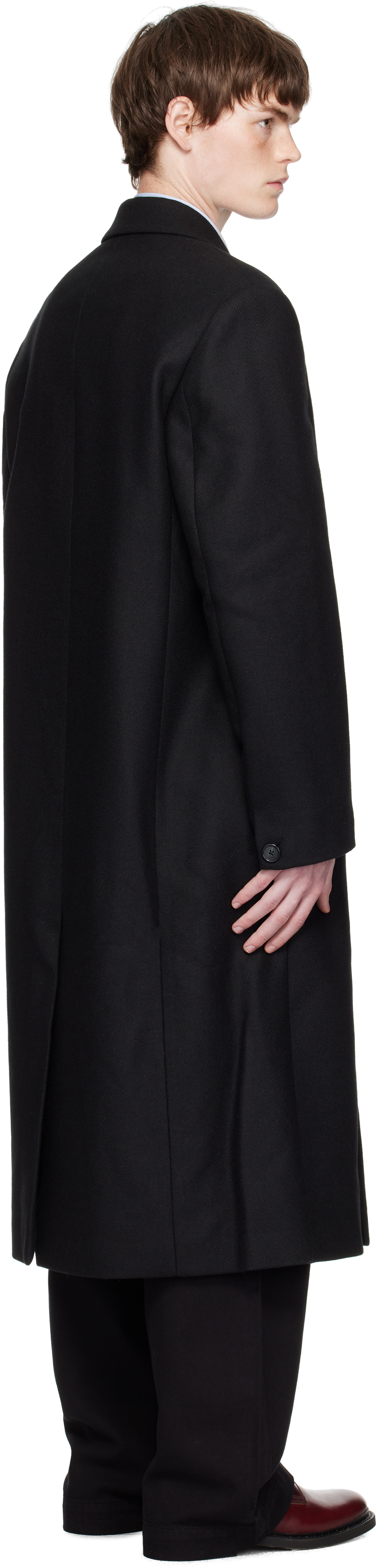 Hope Black Relaxed Double Breasted Coat In Black