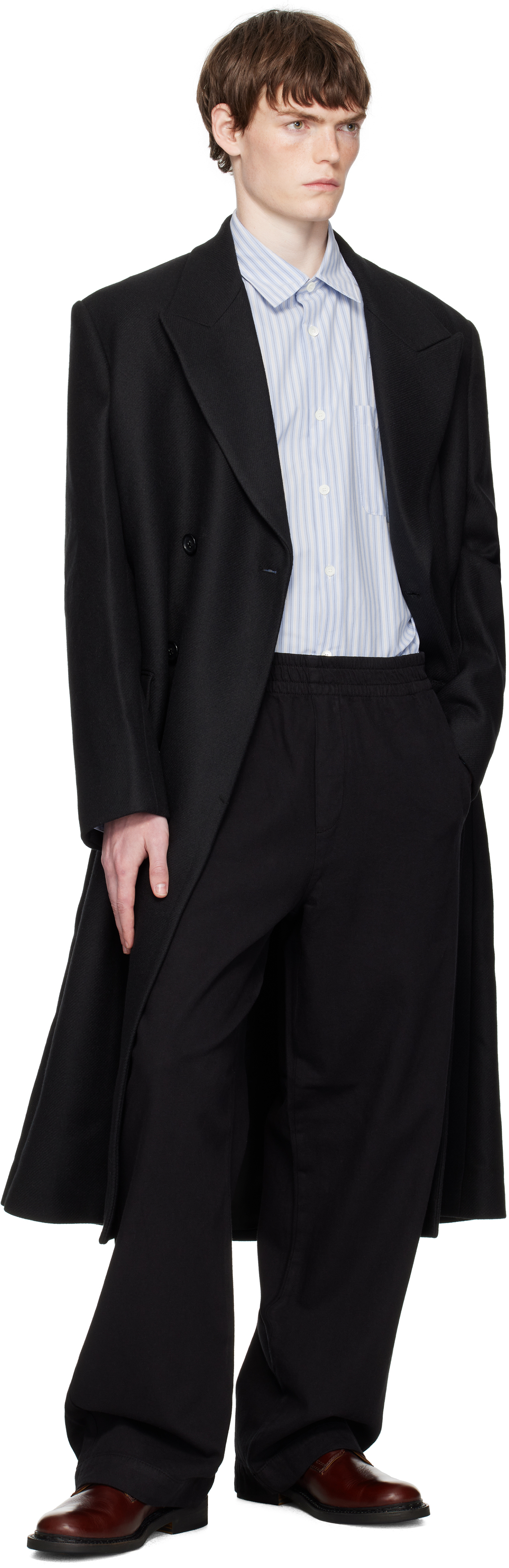 Hope Black Relaxed Double Breasted Coat In Black