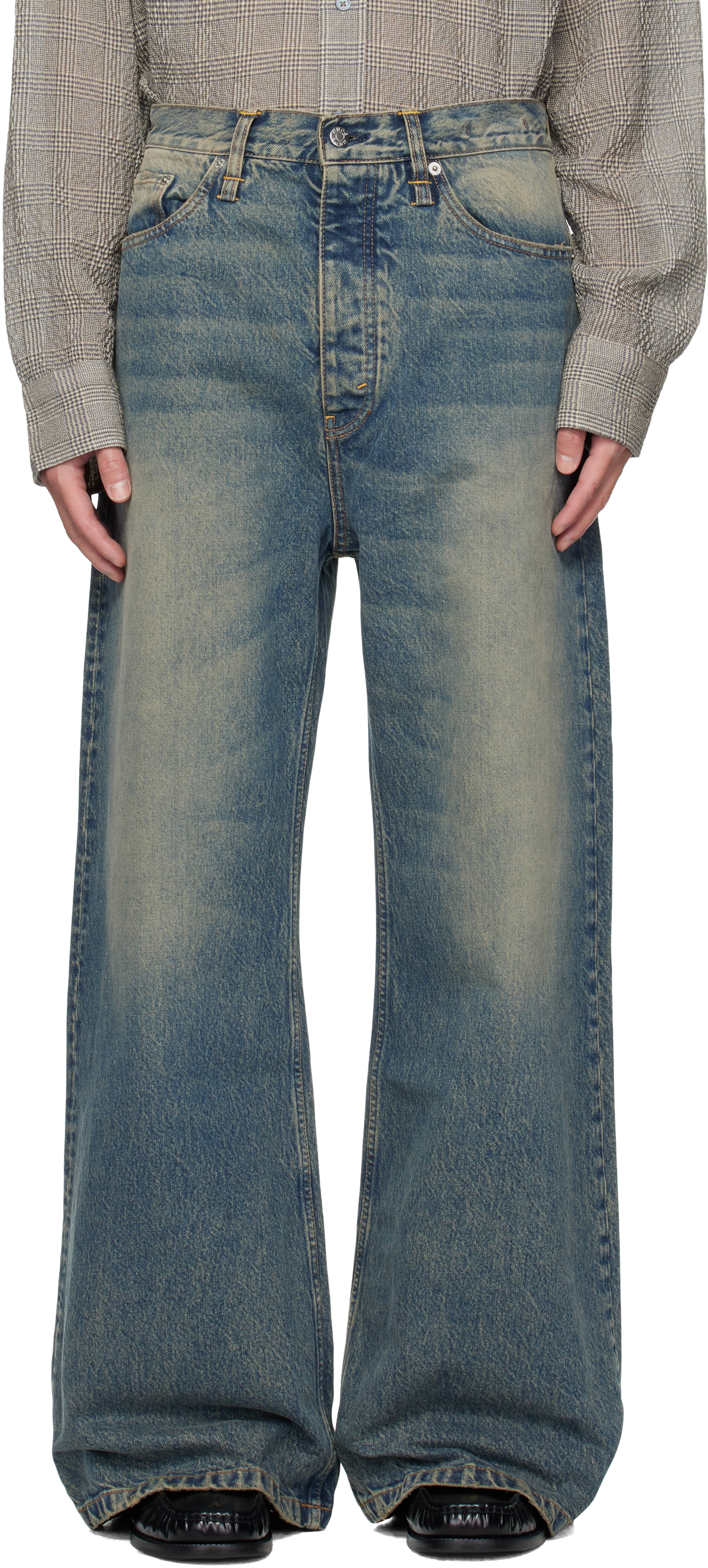 Hope Blue Wide-leg Skid Jeans In Blue