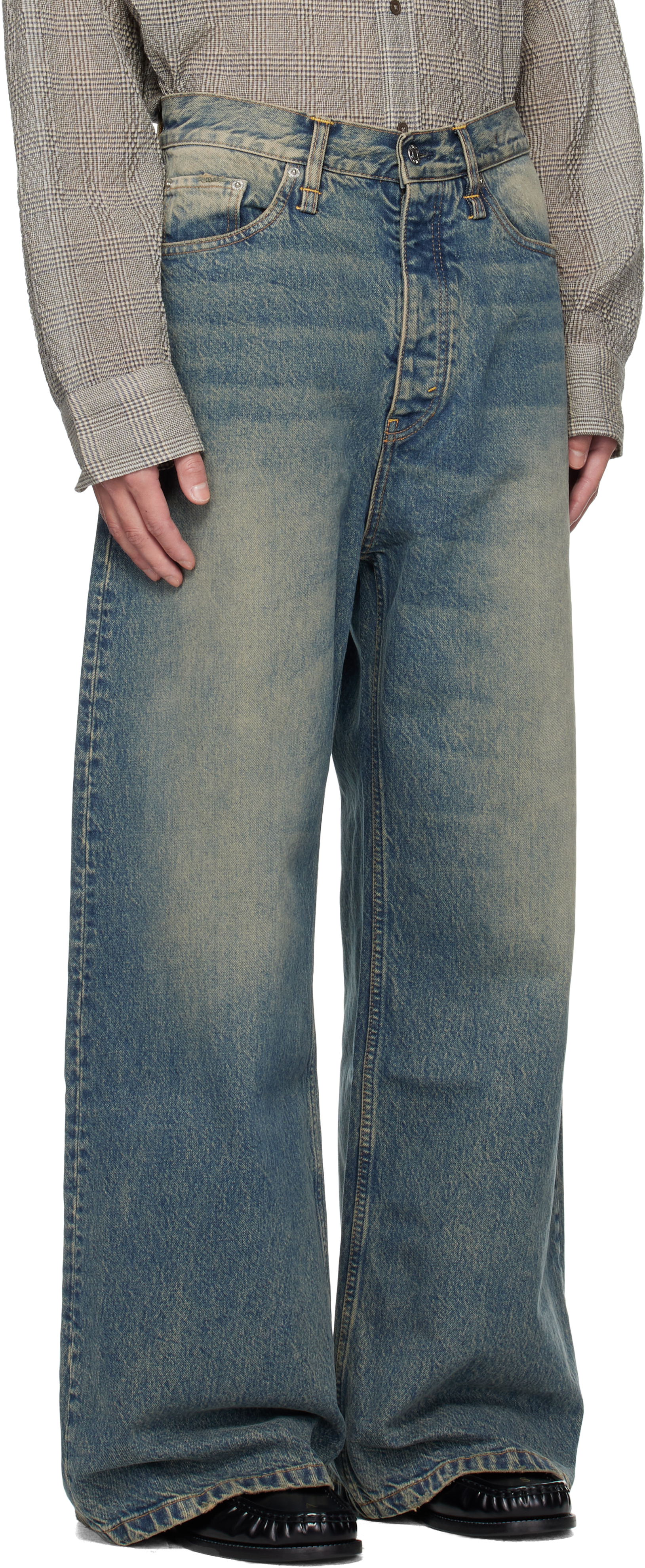 Hope Blue Wide-leg Skid Jeans In Blue