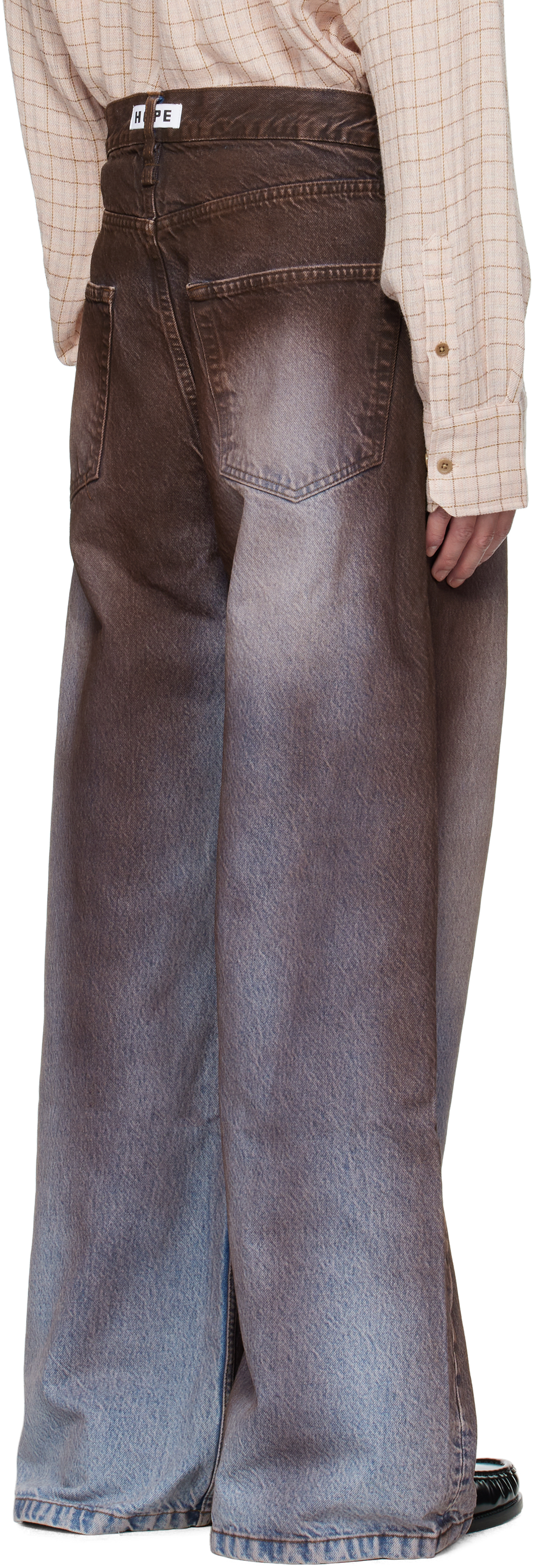 Hope Blue & Brown Wide-leg Jeans In Brown