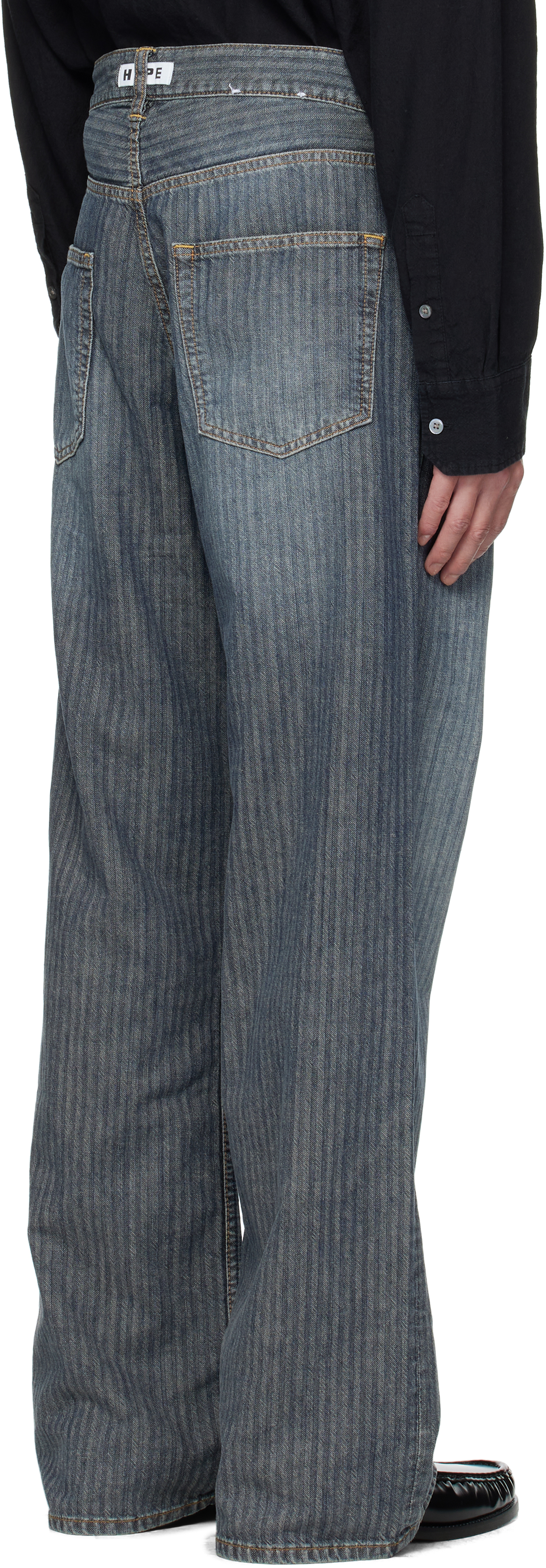 Hope Blue Loose-fit Criss Jeans In Gray