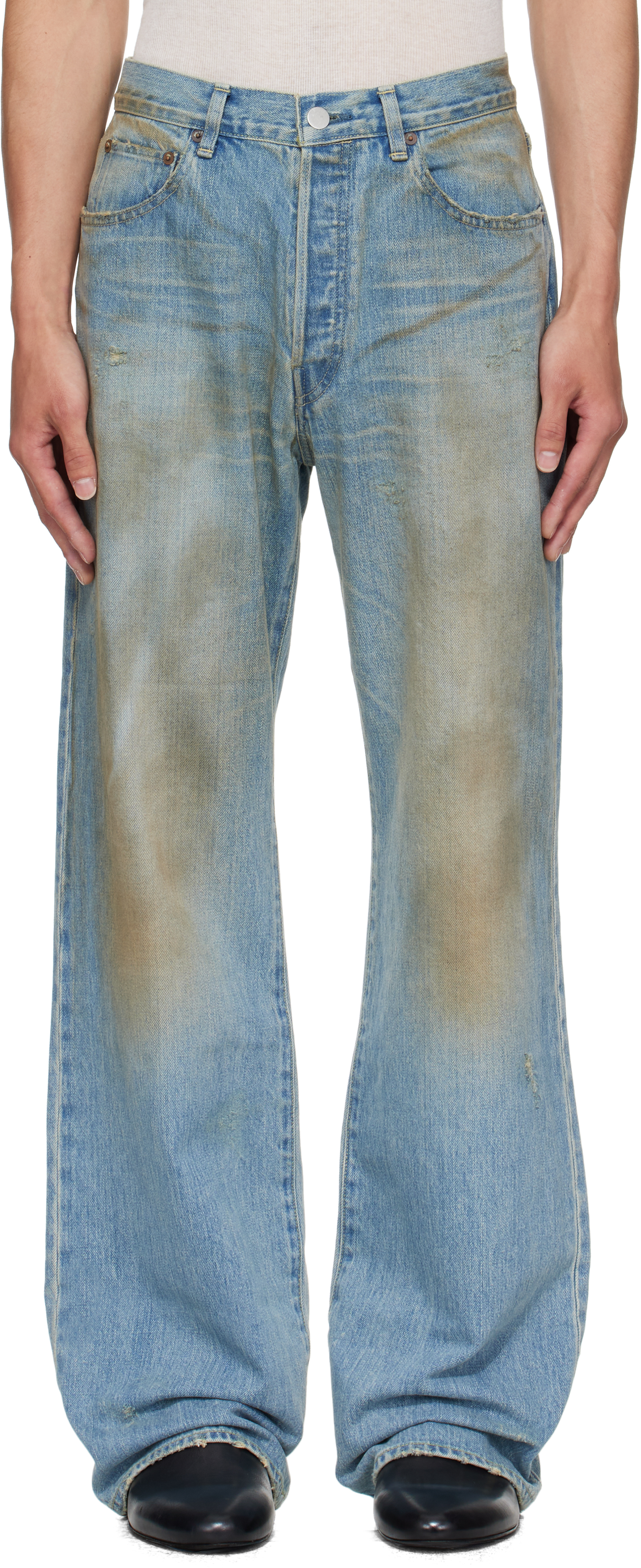 【関税込み】R13 SSENSE限定 ブルー Crossover ジーンズ Blue Crossover Jeans by R13 on Sale