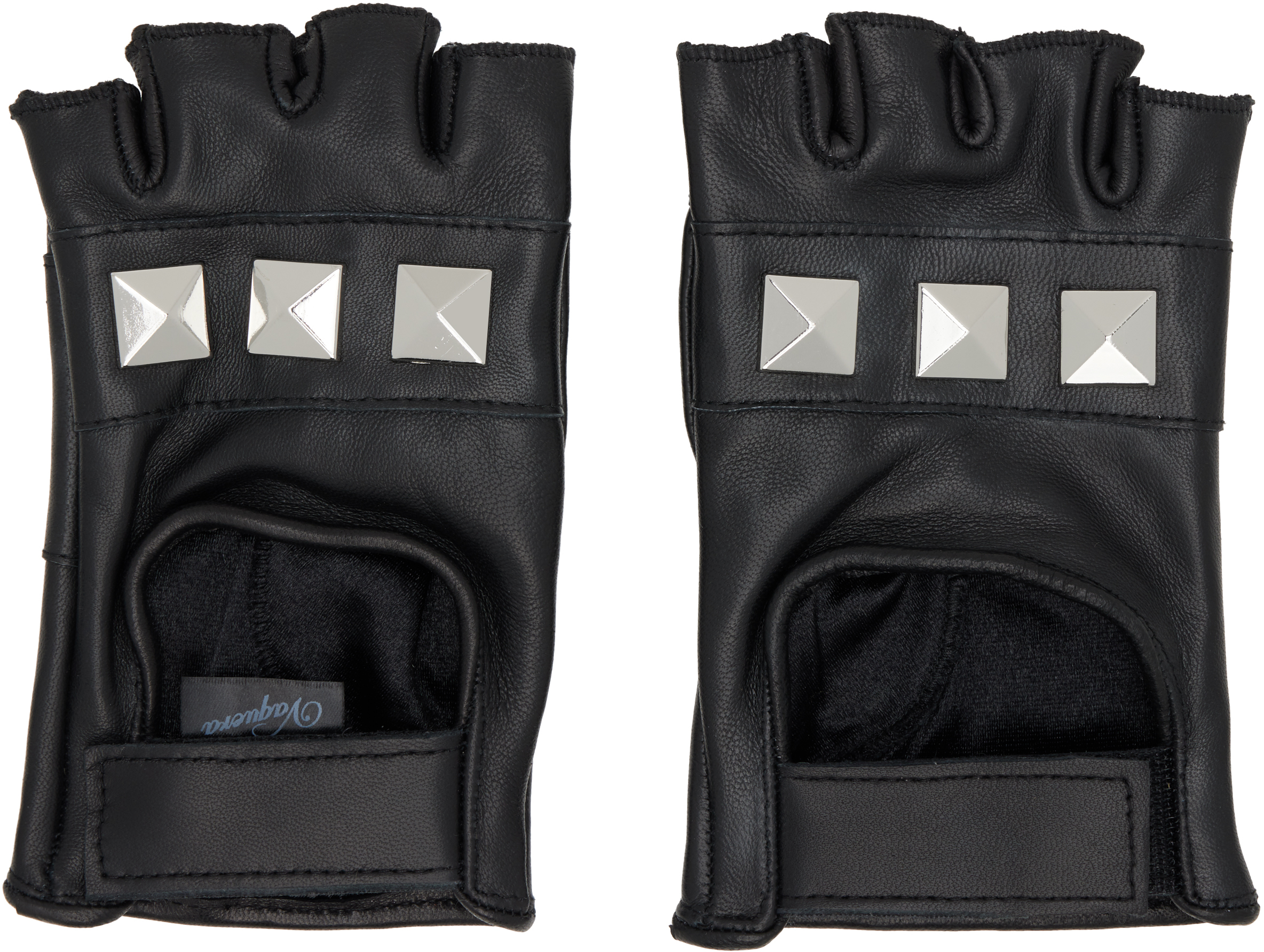 Vaquera Black Biker Gloves In Black