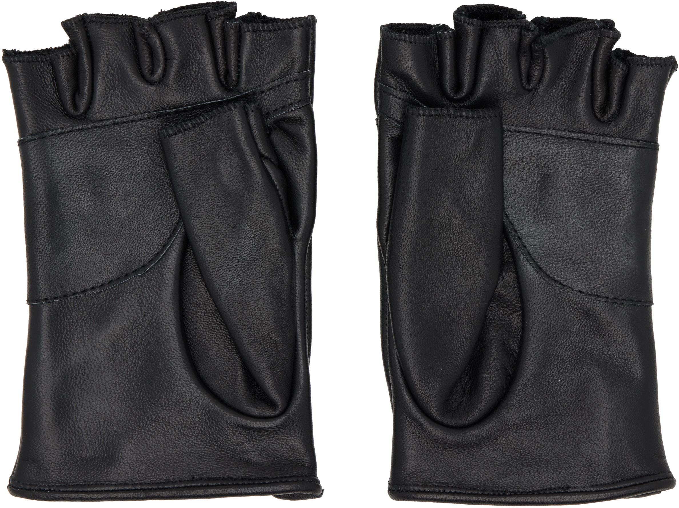 Vaquera Black Biker Gloves In Black