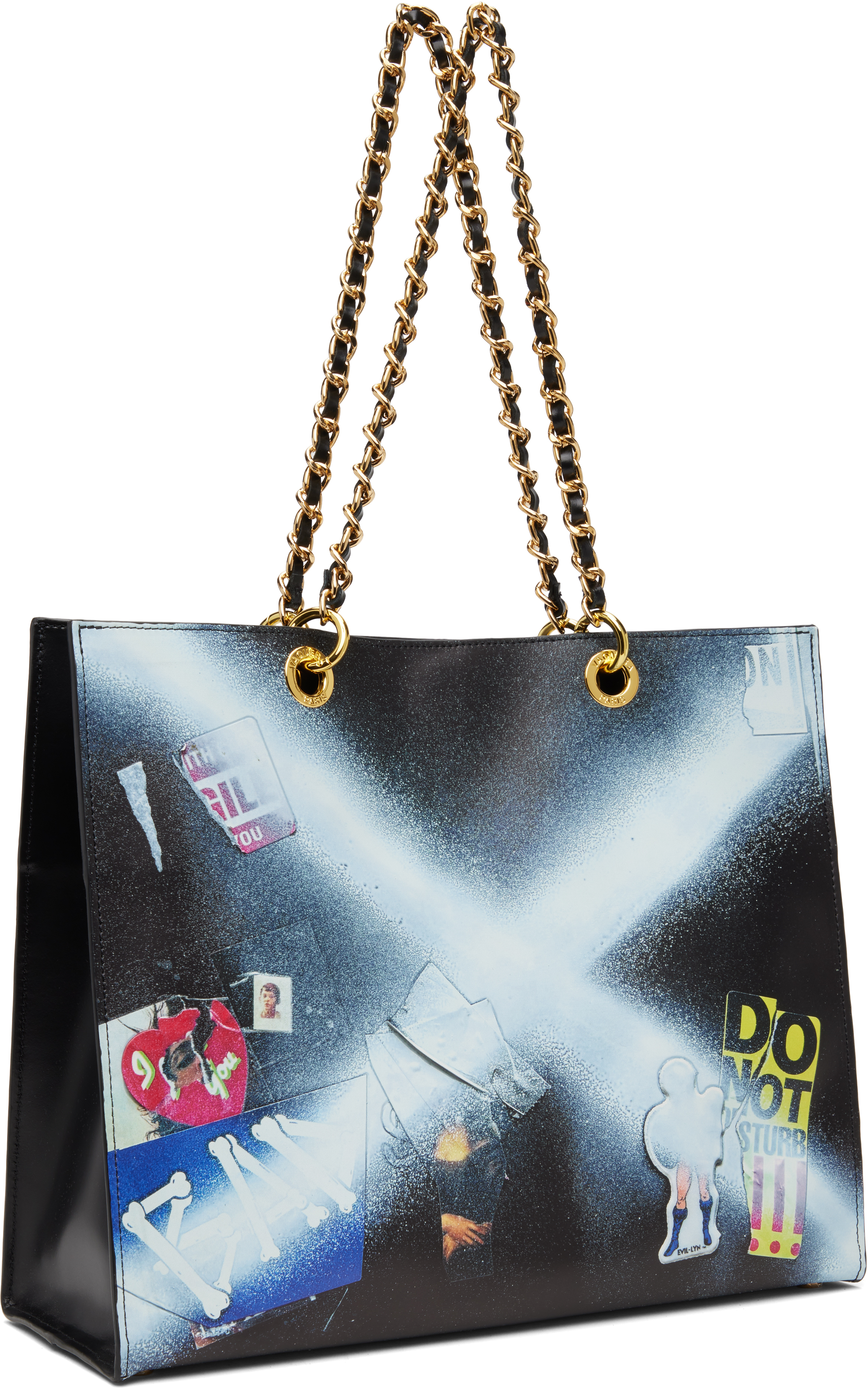 Vaquera Black Trompe L'oeil Tote In Black