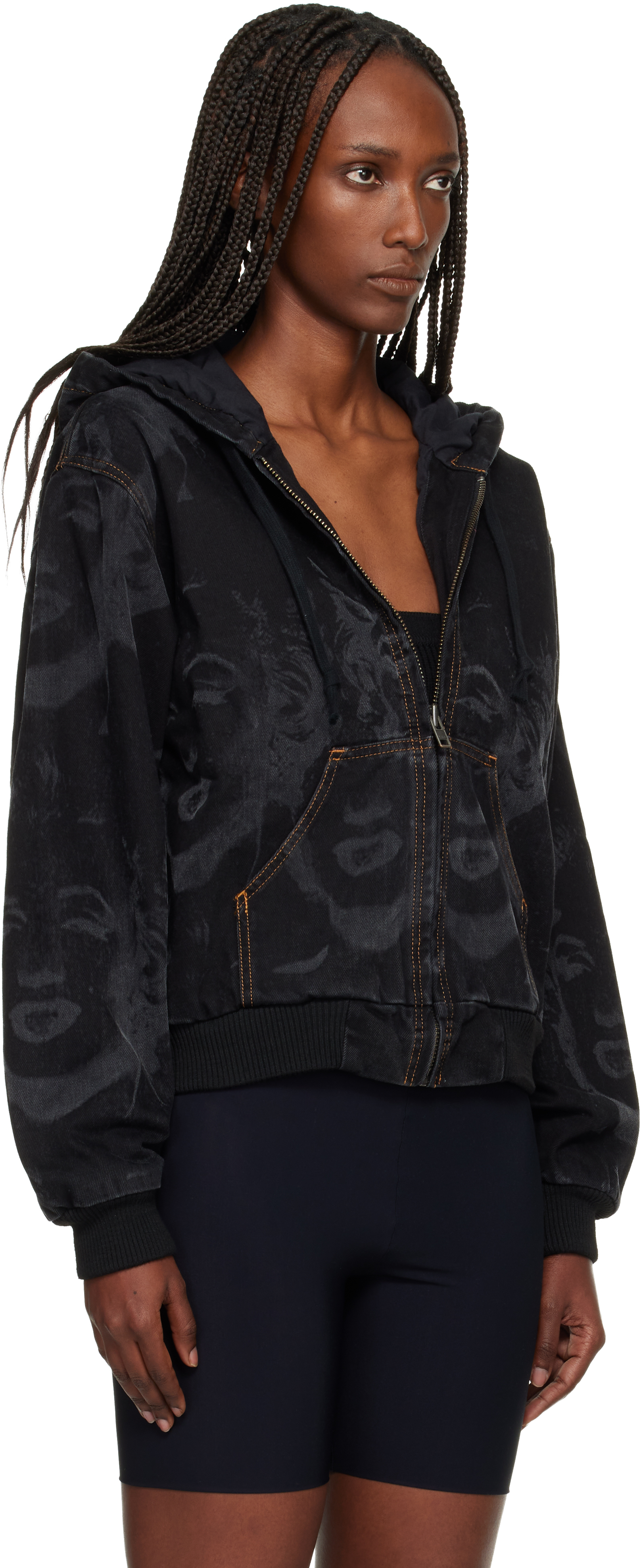 Vaquera Black Marilyn Workwear Denim Jacket In Black