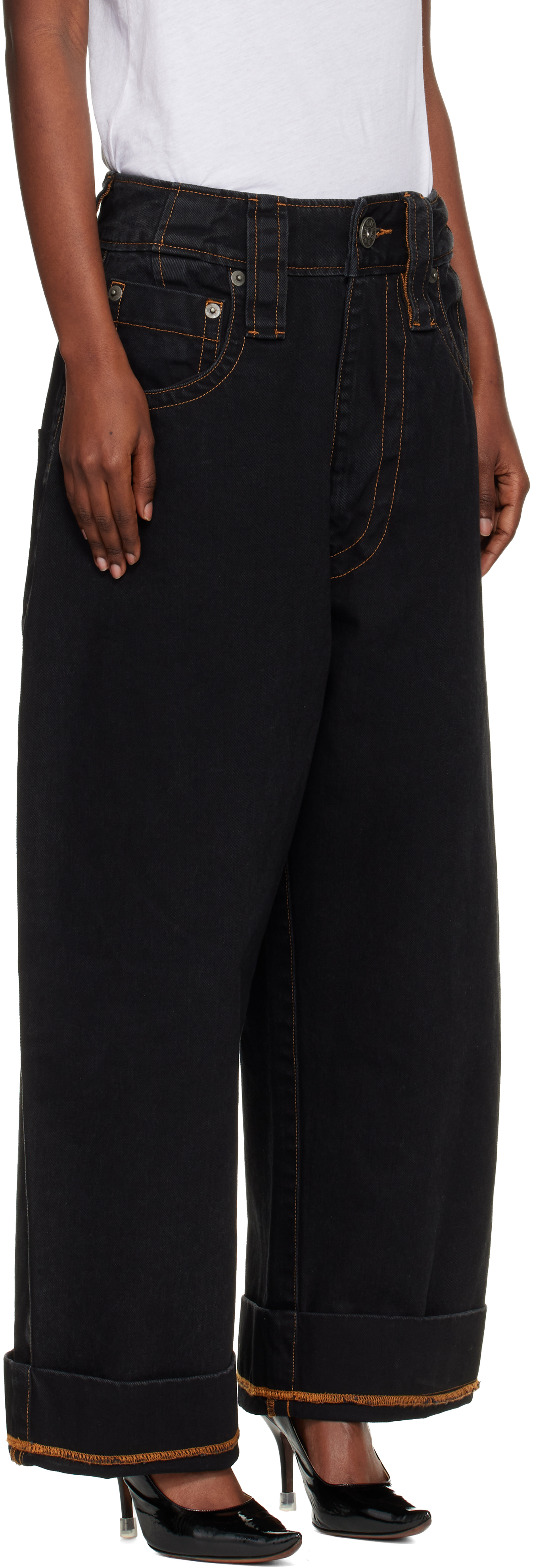 Vaquera Black Baby Jeans In Black