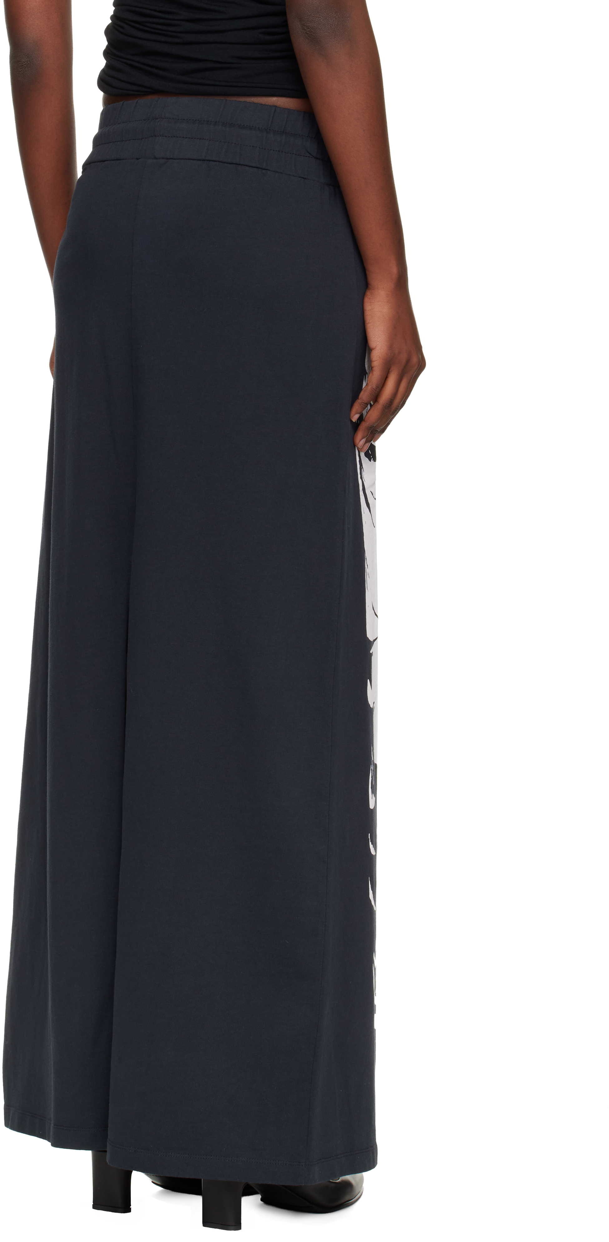 Vaquera Black & White Jersey Maxi Skirt In Black