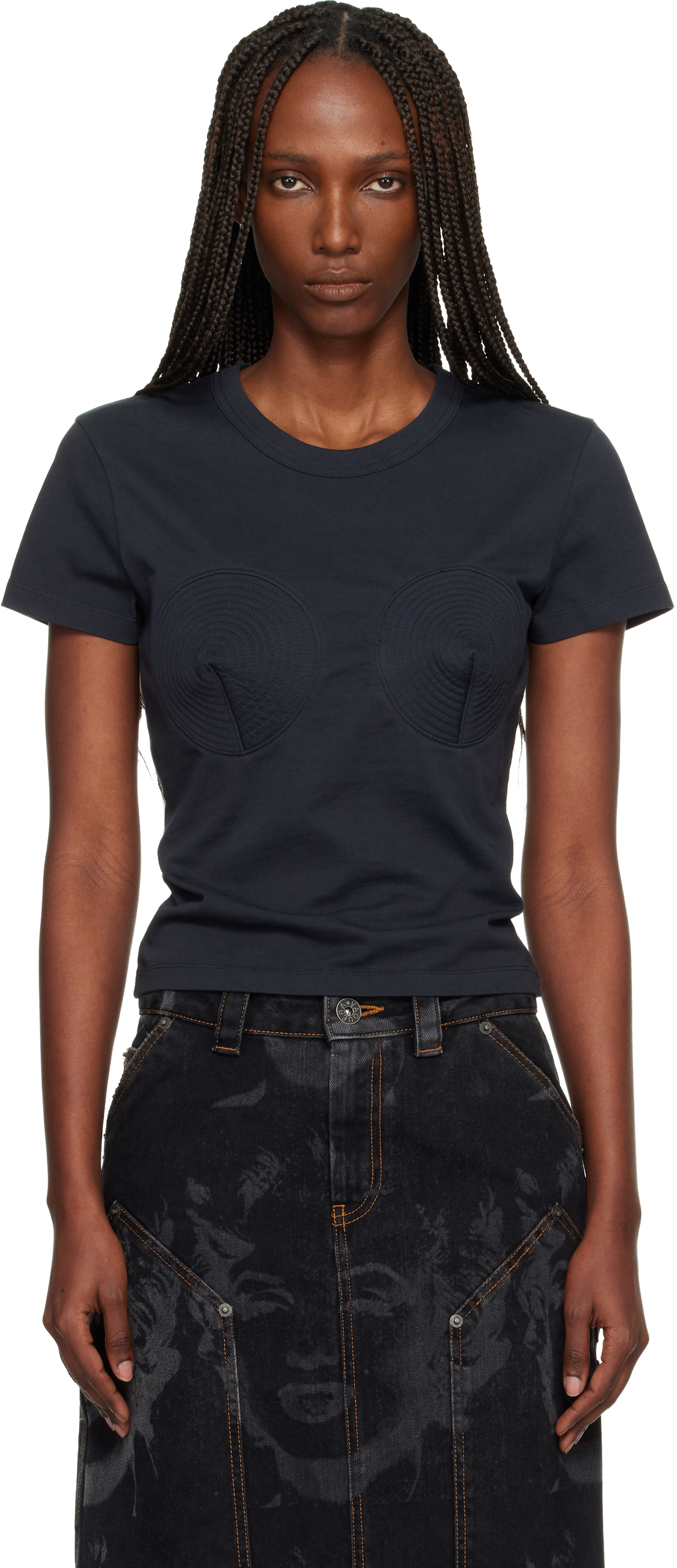 Vaquera Black Bullet Bra T-shirt In Blue