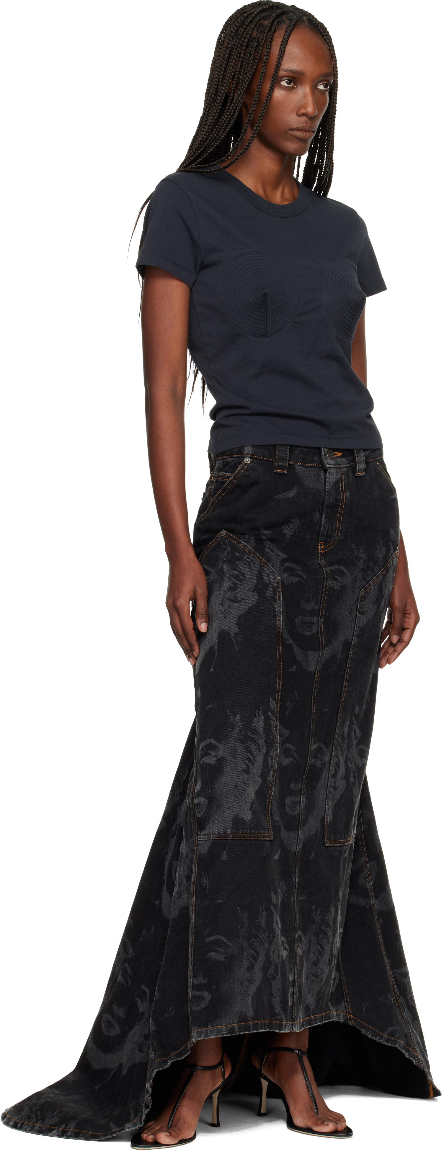 Vaquera Black Bullet Bra T-shirt In Blue