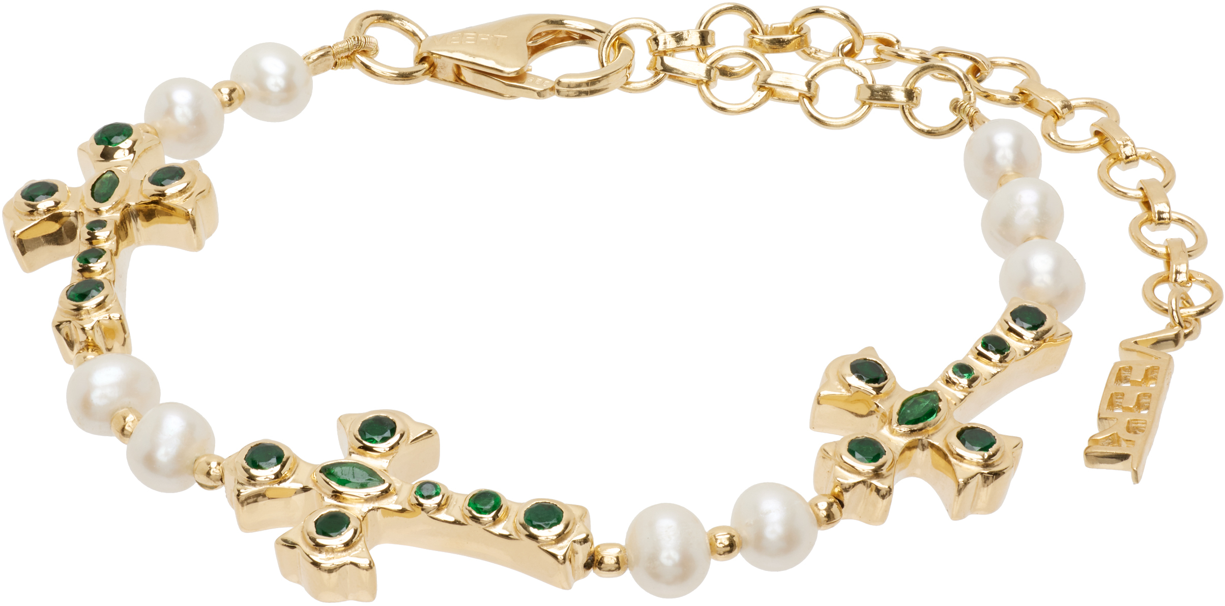 'The Cross & Freshwater Pearl' Bracelet