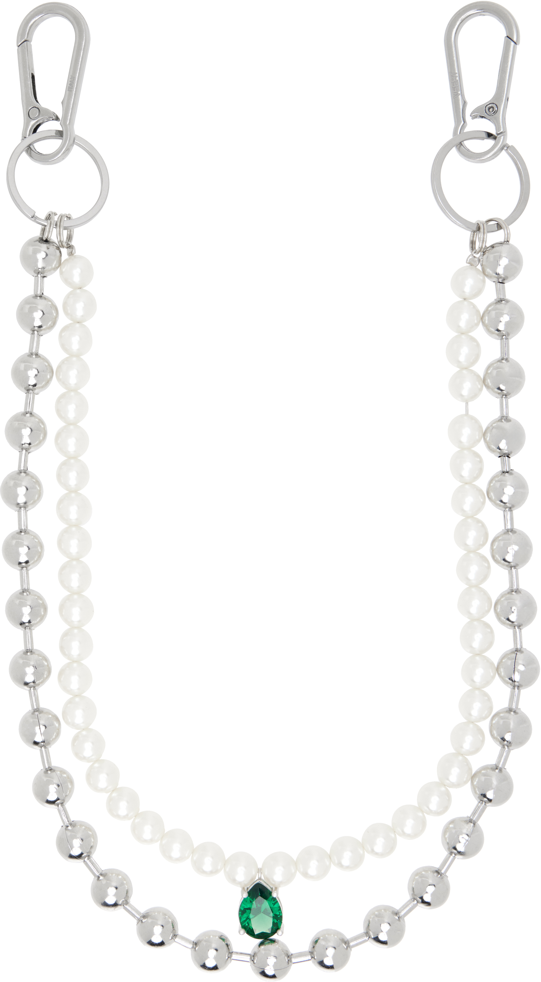 Veert Silver 'the Ball Pearl Wallet' Keychain In Multi