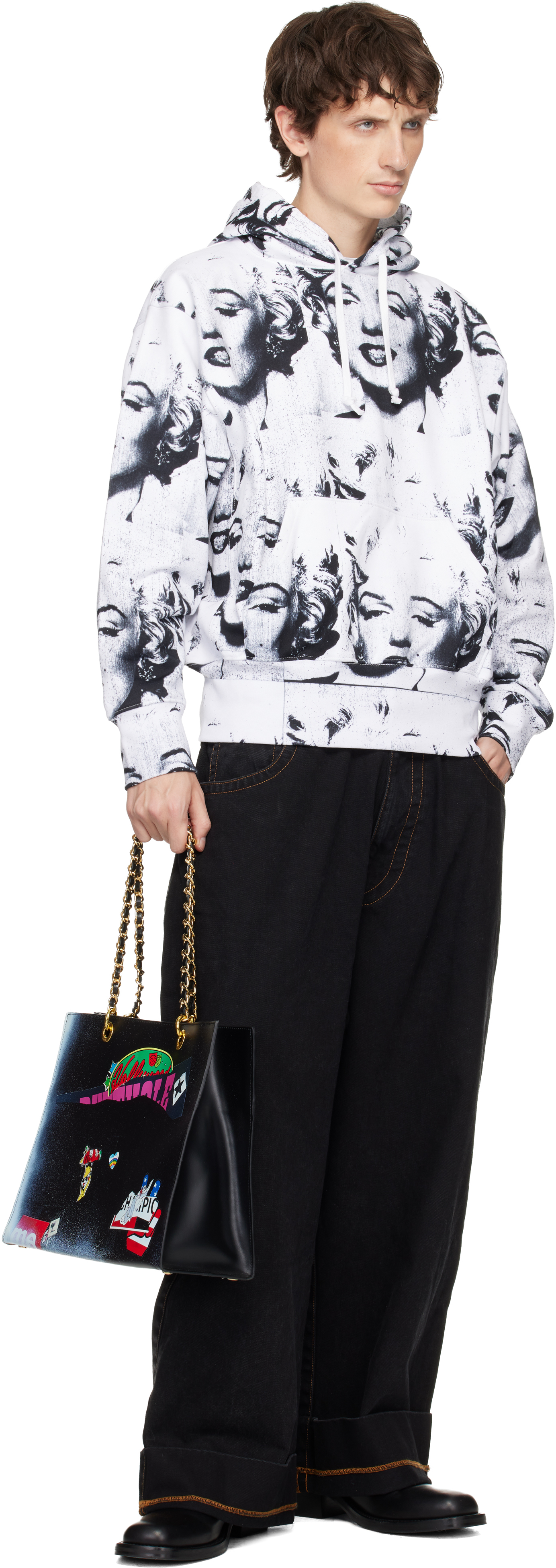 Vaquera Black Trompe L'oeil Tote In Black