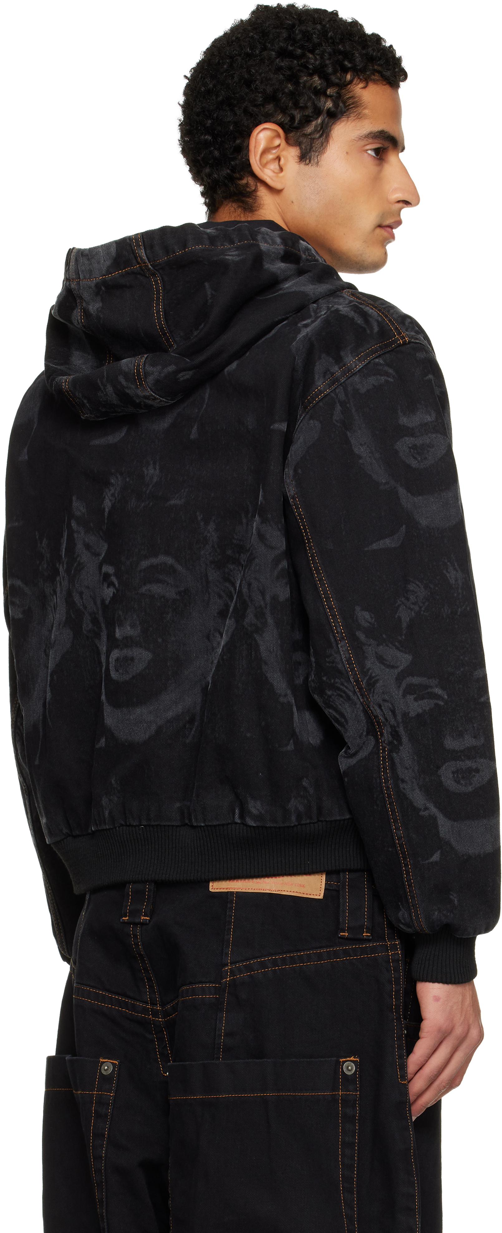 Vaquera Black Marilyn Denim Jacket In Animal Print