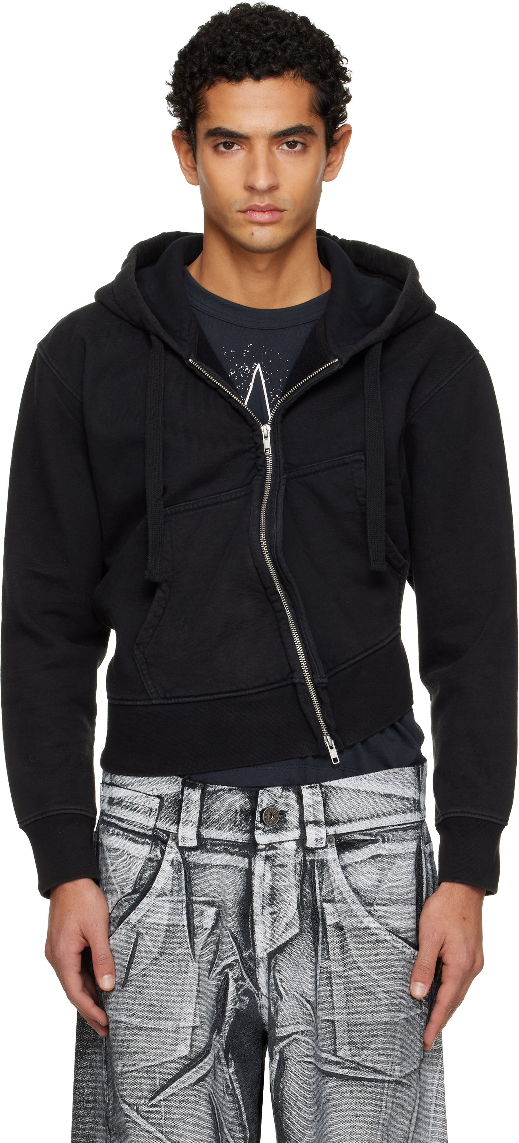 Vaquera Black Twisted Hoodie In Black