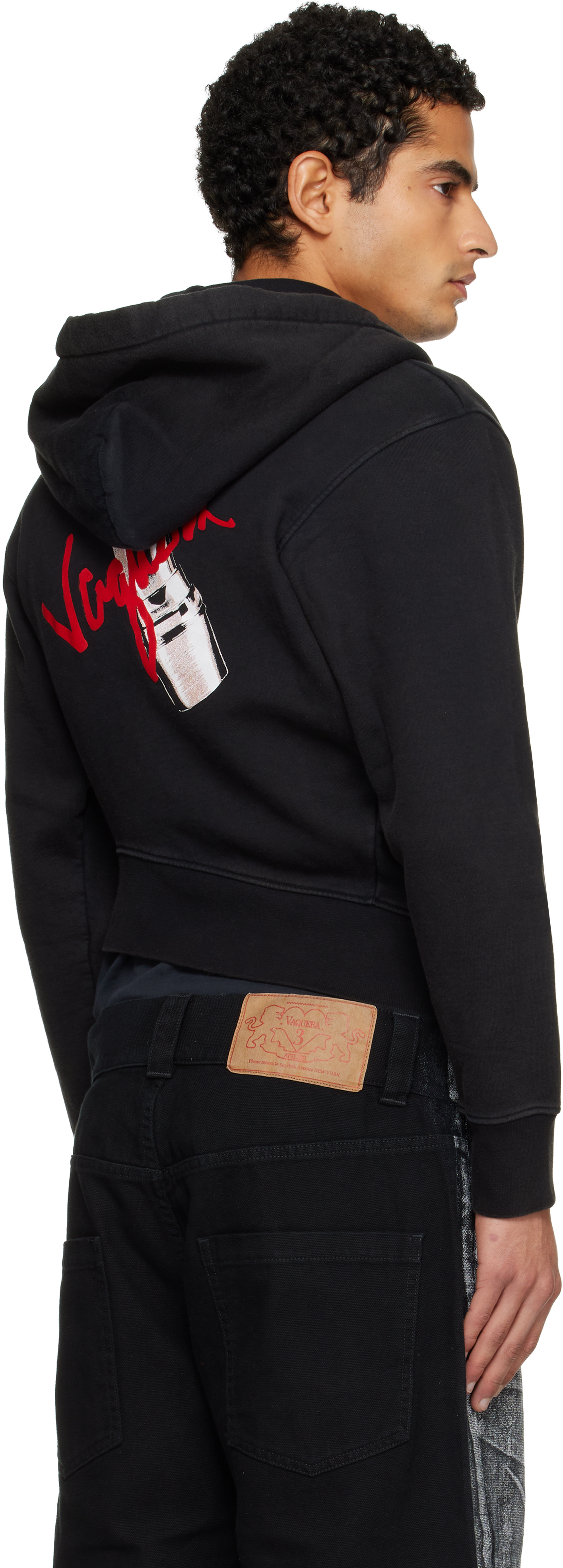 Vaquera Black Twisted Hoodie In Black