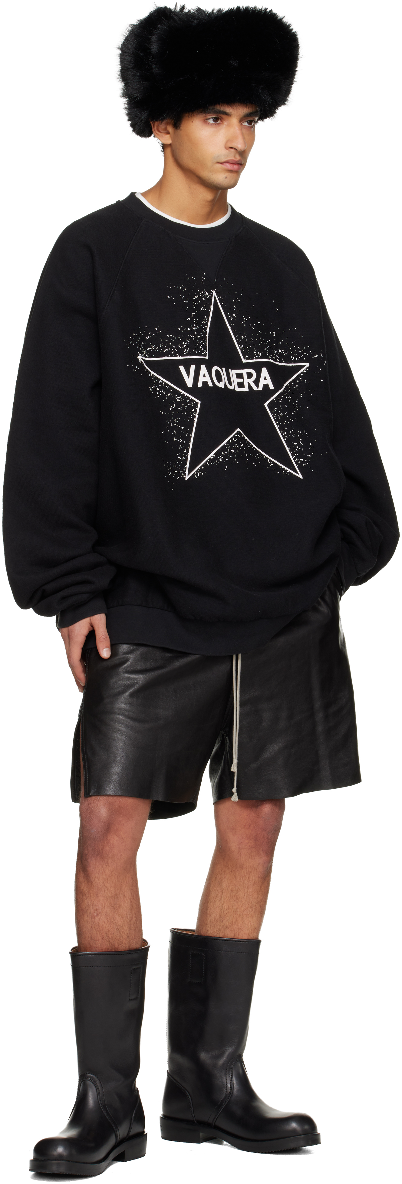 Vaquera Black Oversized Sweatshirt In Black