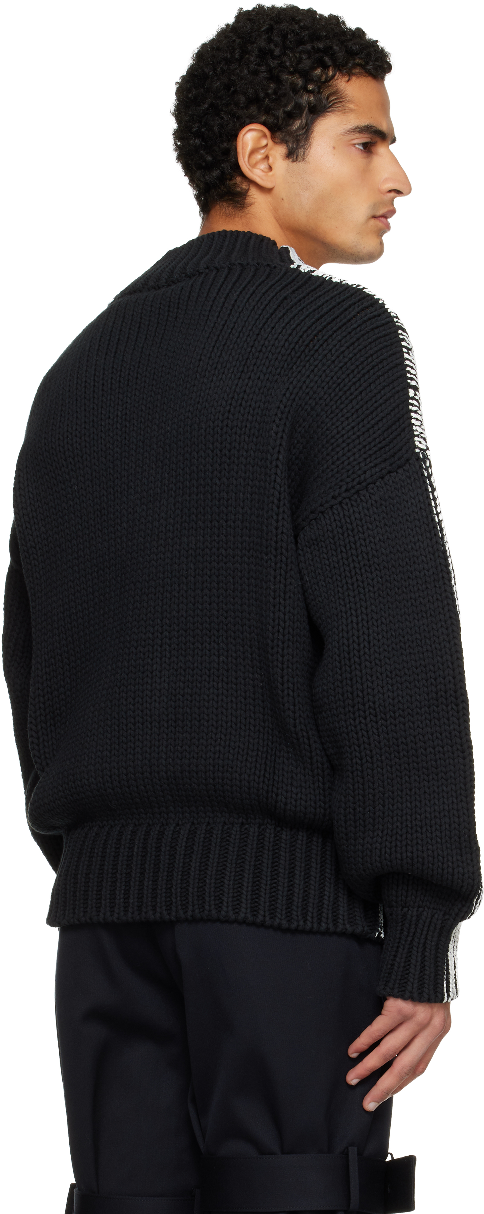 Vaquera Black & White Oversized Sweater In Gray