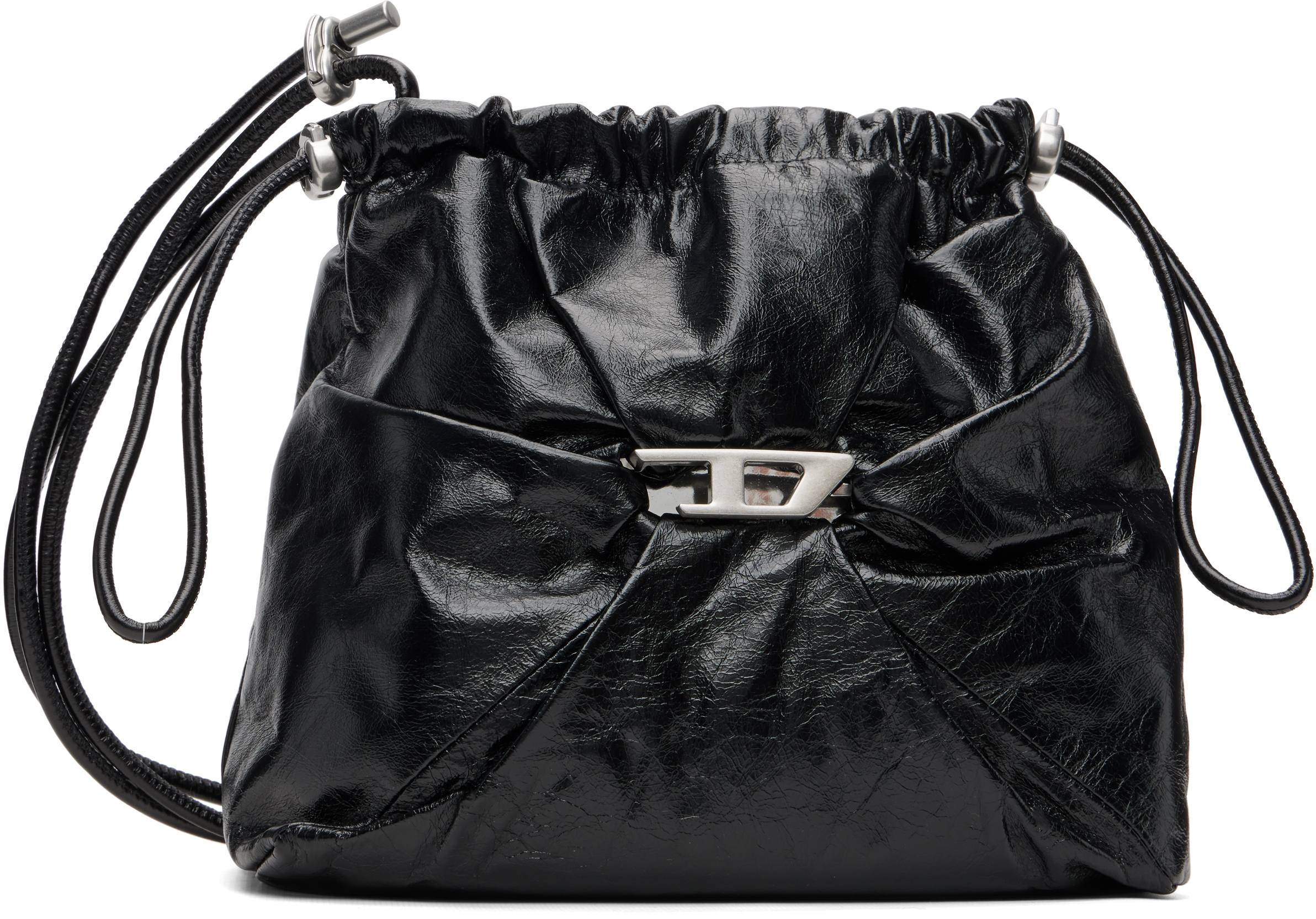 Black Scrunch-D Bucket Bag by Diesel on Sale