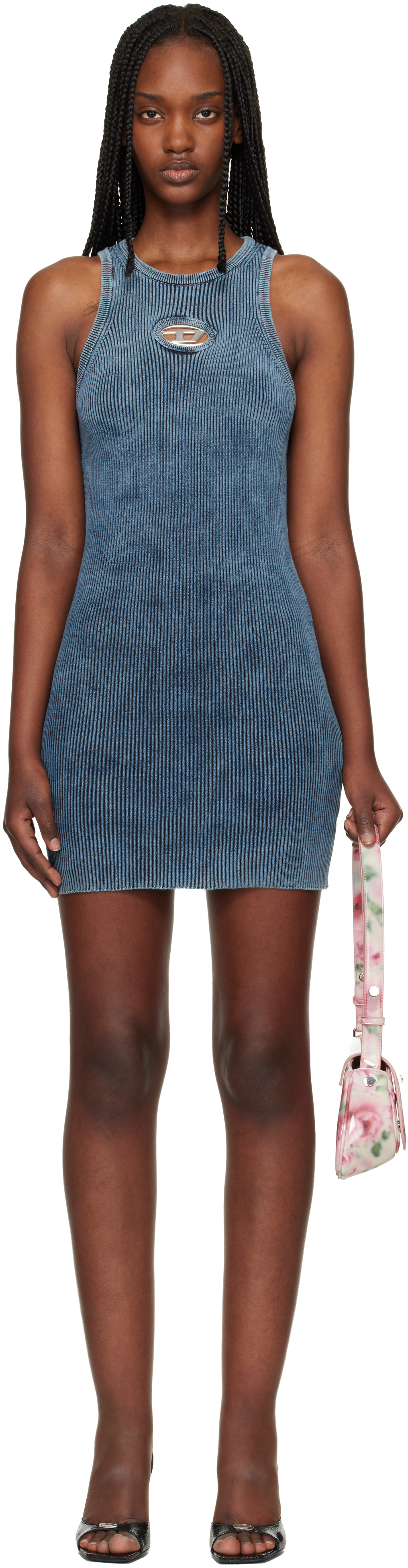 diesel denim mini dress Women's Denim mini dress with plaque | Multicolor