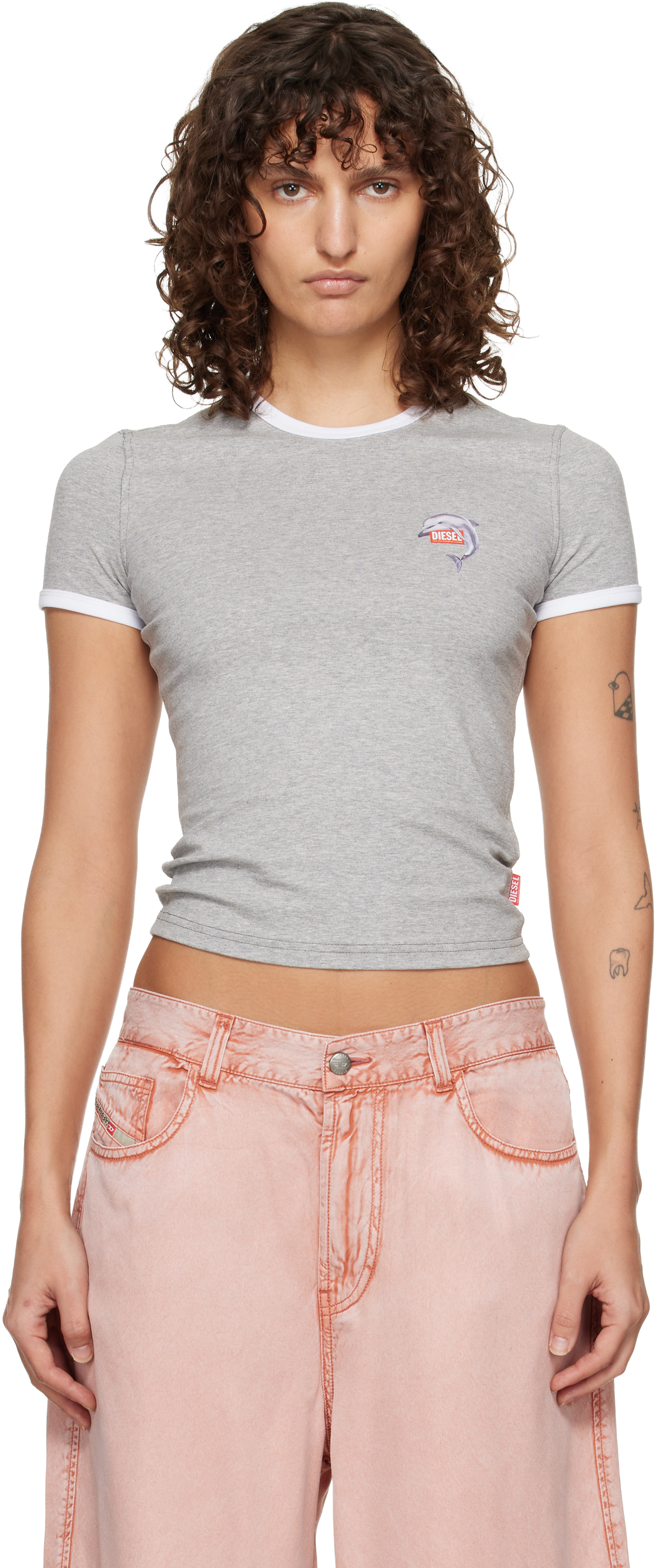 Dieselのグレー Dolphin Print スリムフィットTシャツがセール中