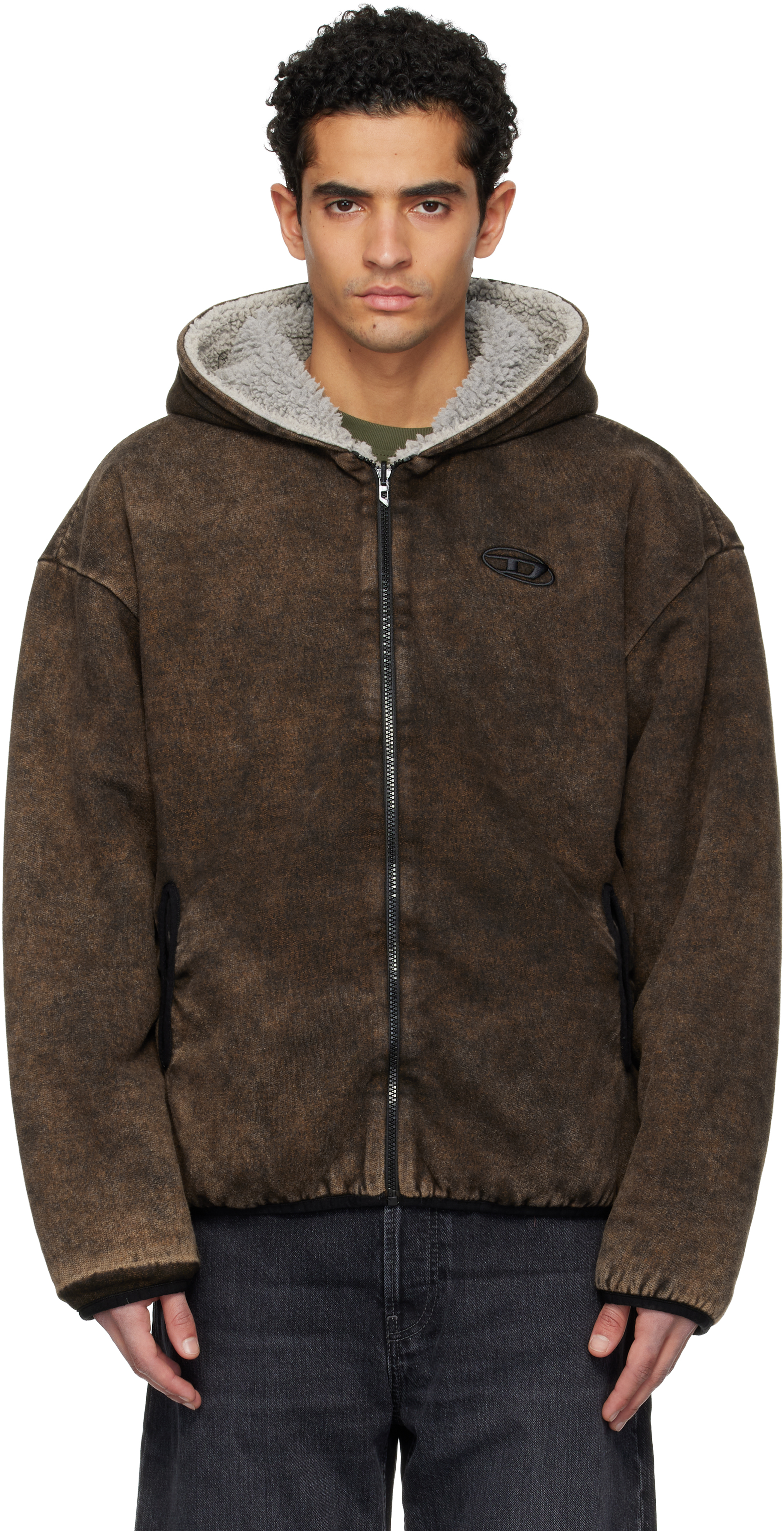 ジャケット・アウター DIESEL wolf reversible jacket M Dieselのブラウン＆ベージュ S-Bryan リバーシブル ジャケットがセール中