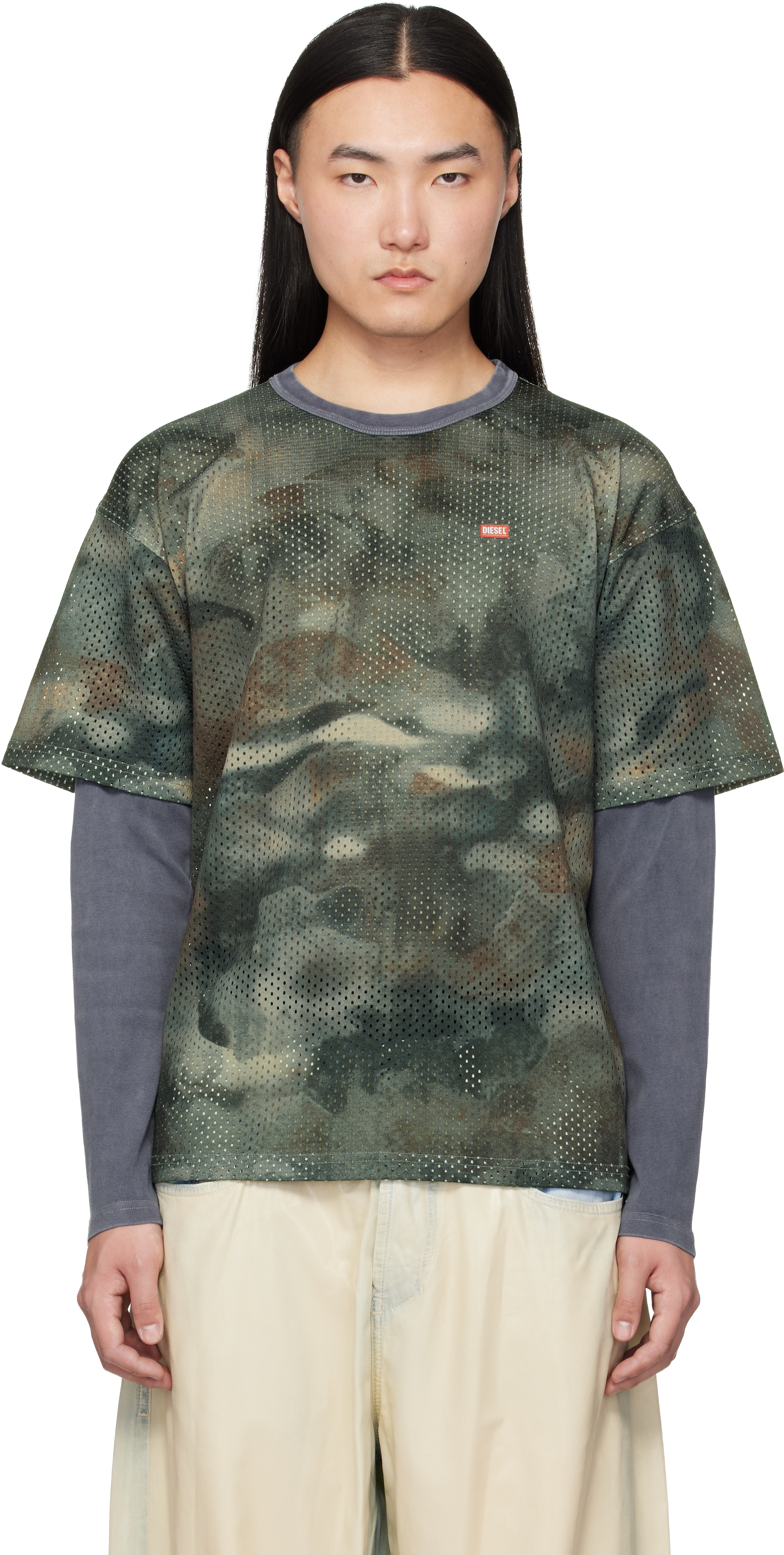 Gray T-Mesh-Boxt-LS T-shirt by Diesel on Sale