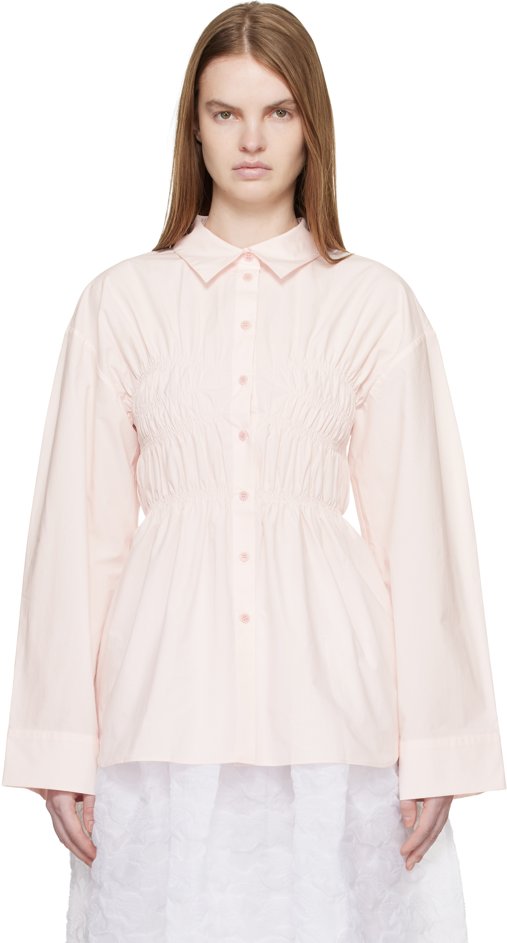 CECILIE BAHNSEN ブラウス Cecilie Bahnsen: Pink CBbraxton Shirt | SSENSE